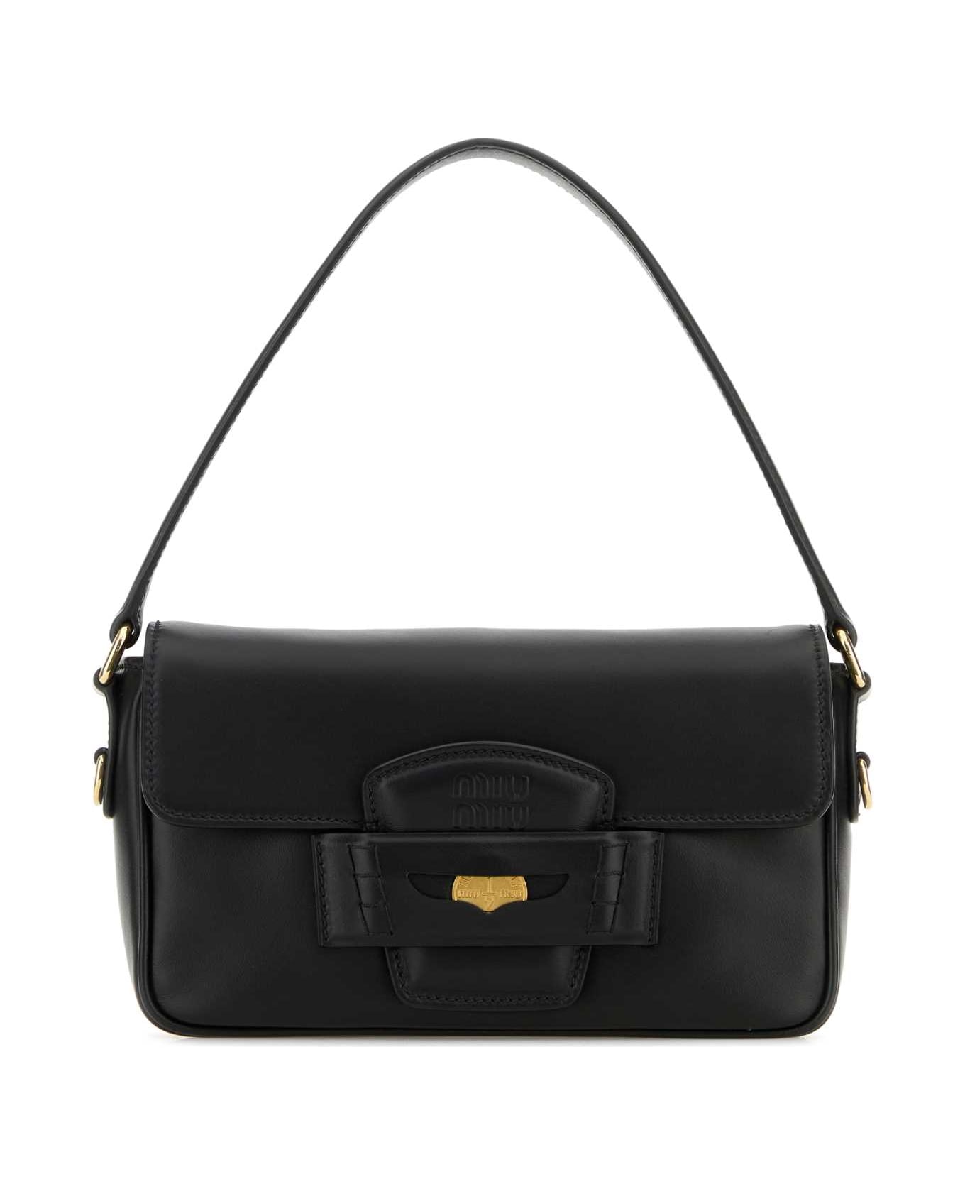 Miu Miu Black Leather Handbag - NERO