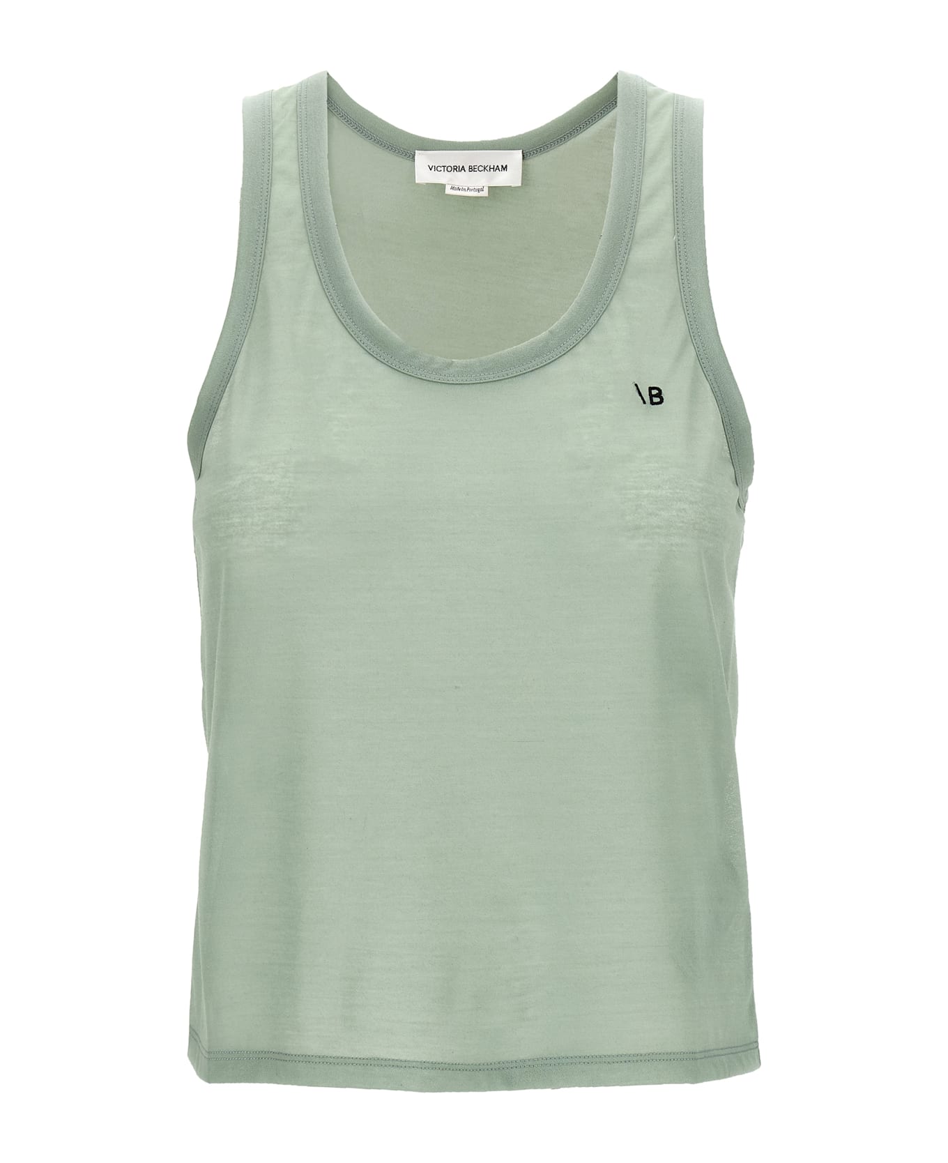 Victoria Beckham Logo Embroidery Tank Top - Green