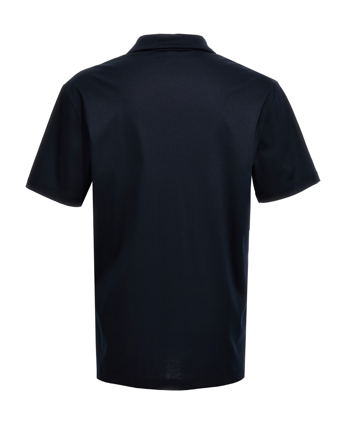 Giorgio Armani Logo Embroidery Polo Shirt - Blue