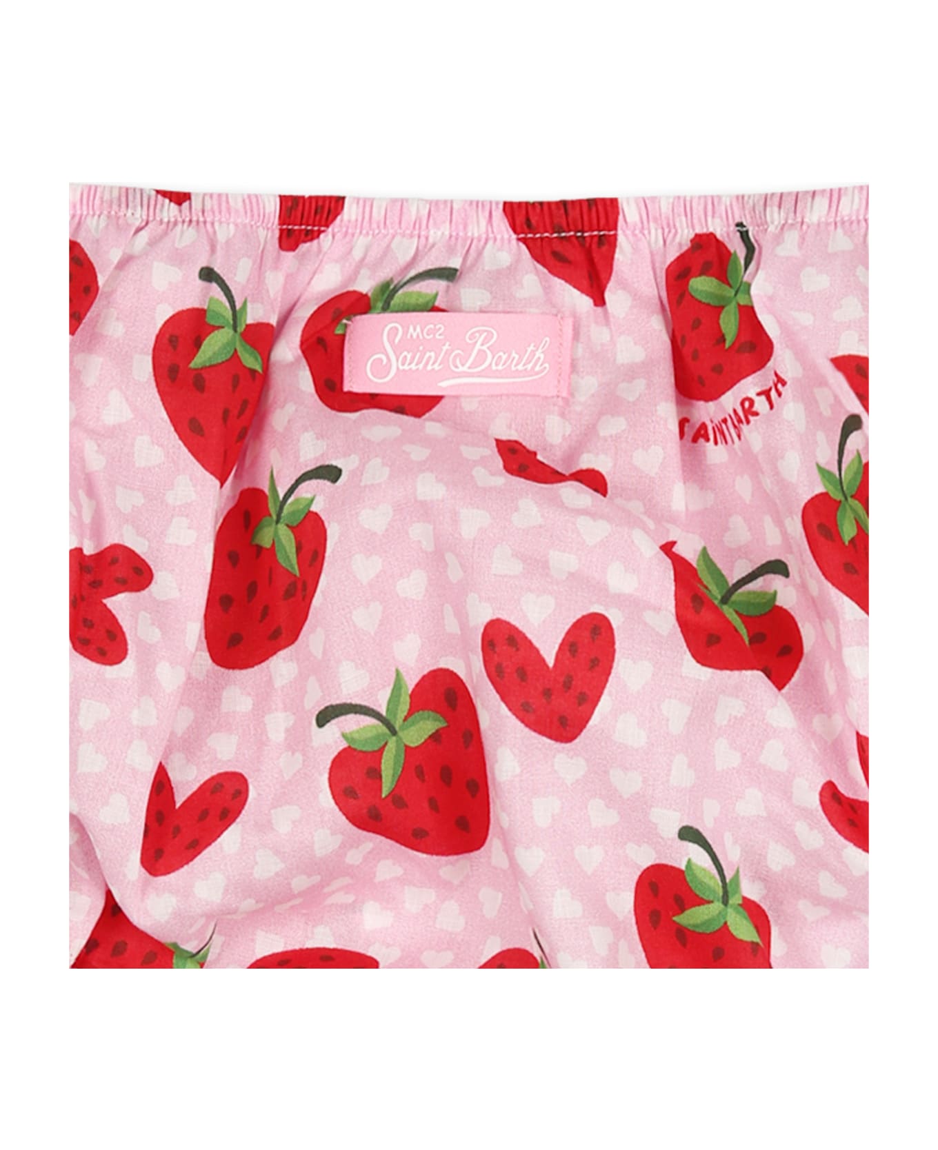 MC2 Saint Barth Pink Briefs For Baby Girl With Strawberry Print - Pink