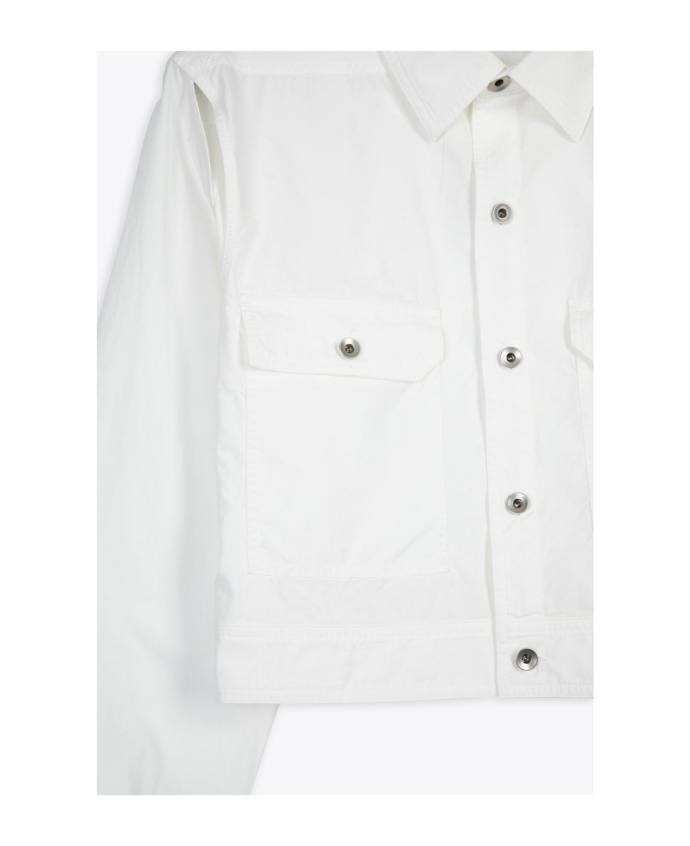 DRKSHDW Cape Sleeve Cropped Outershirt White poplin cotton outershirt - Cape sleeve cropped outershirt - Latte