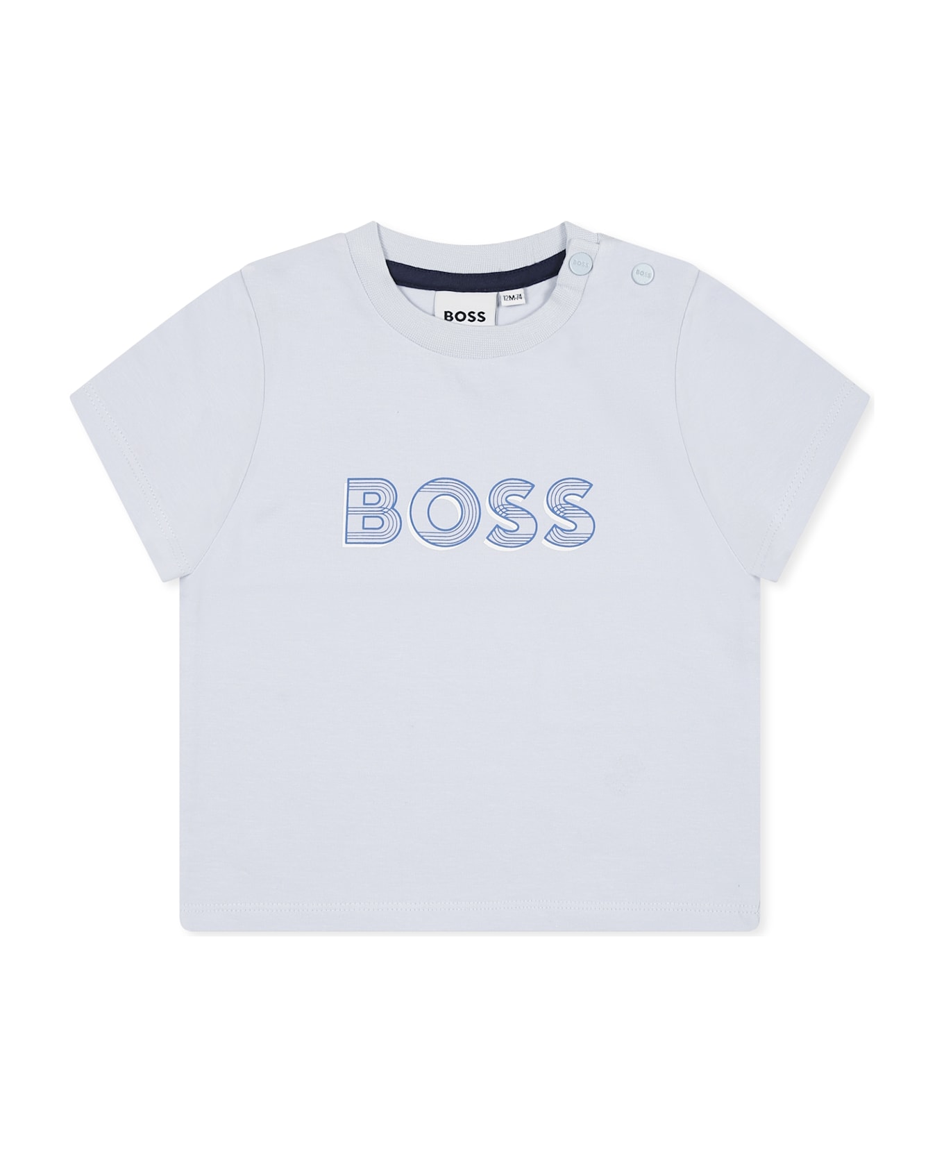 Hugo Boss Light Blue T-shirt For Baby Boy With Logo - Light Blue