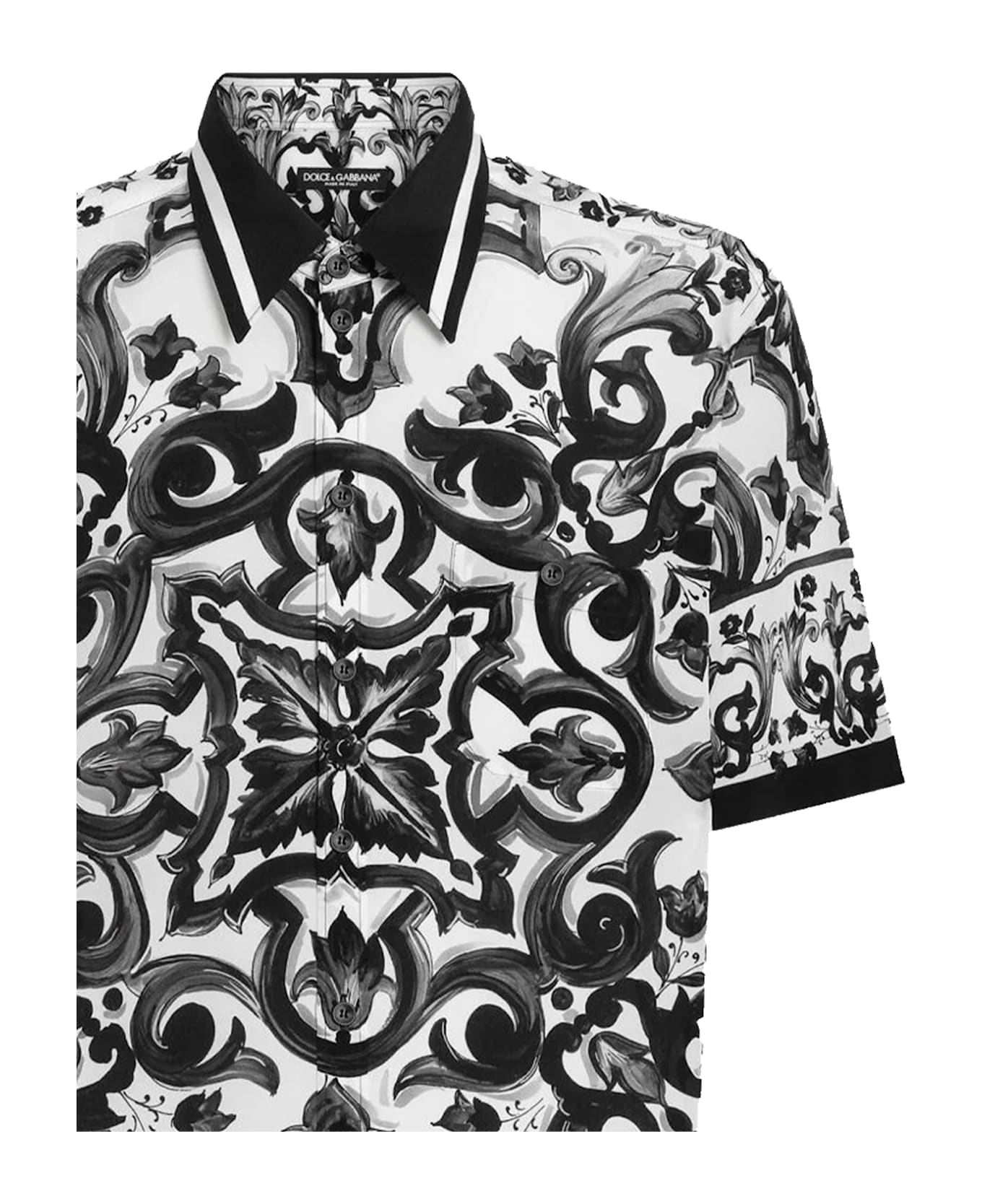 Dolce 
Gabbana Majolica Print Silk Shirt - Black