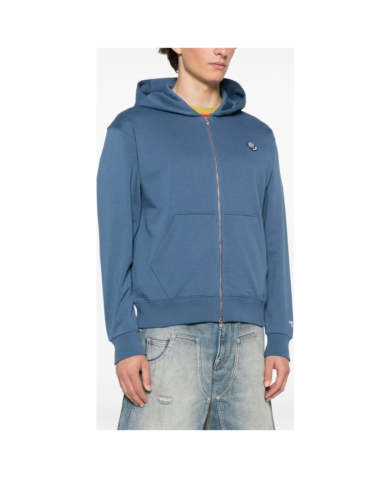 Kenzo Zip-up Hoodie Sweater - Blue