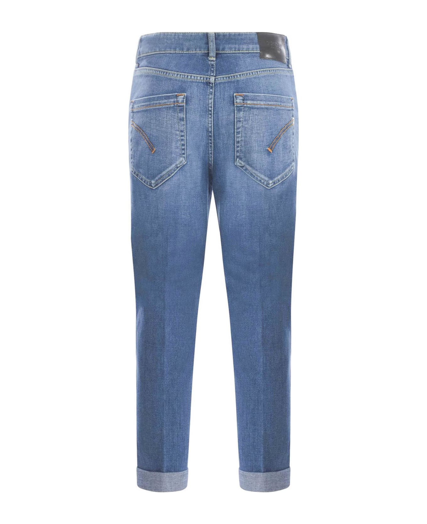 Dondup Blue Cotton-blend Crop Jeans - Blue