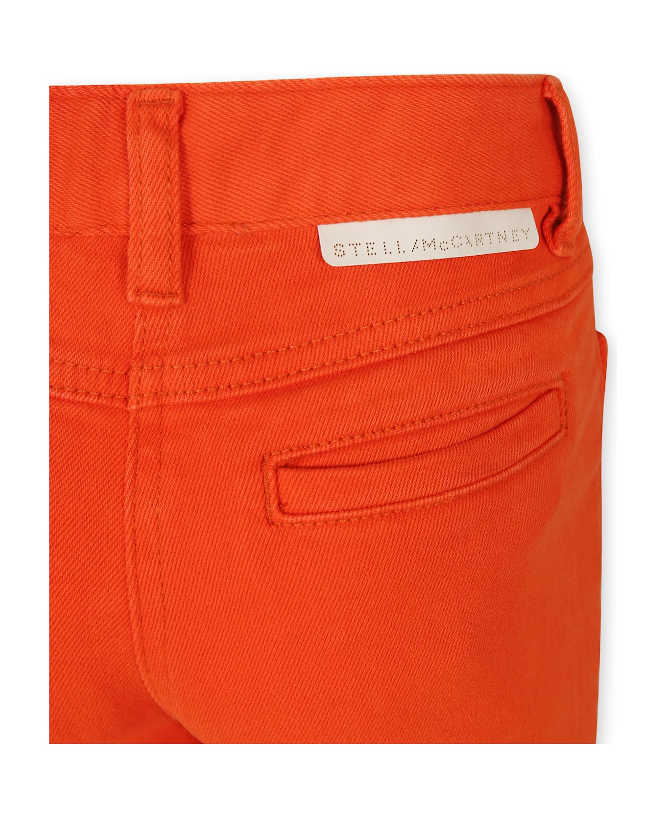 Stella McCartney Kids Orange Trousers For Girl With Logo - Orange