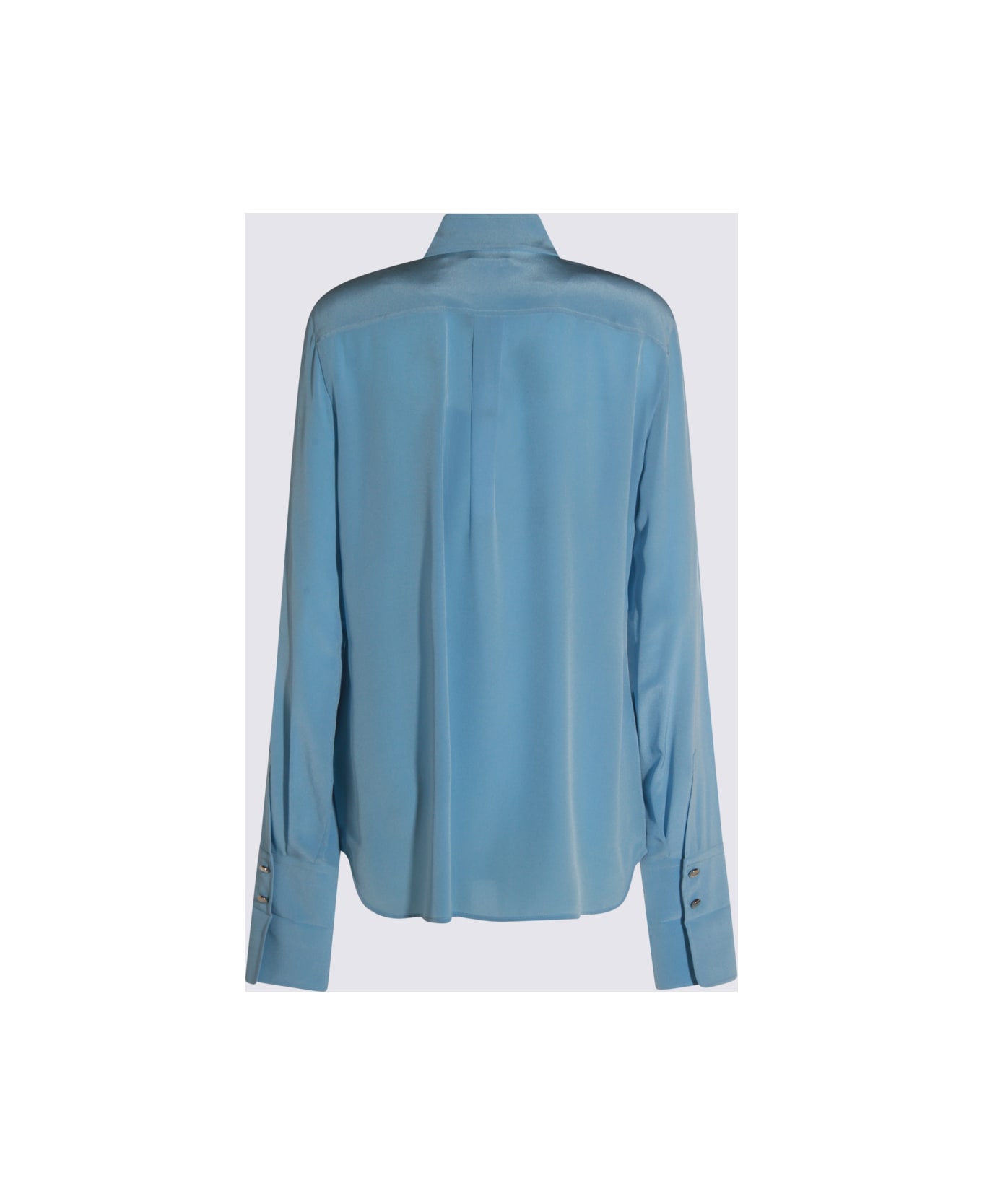SportMax Blue Silk Shirt - Clear Blue