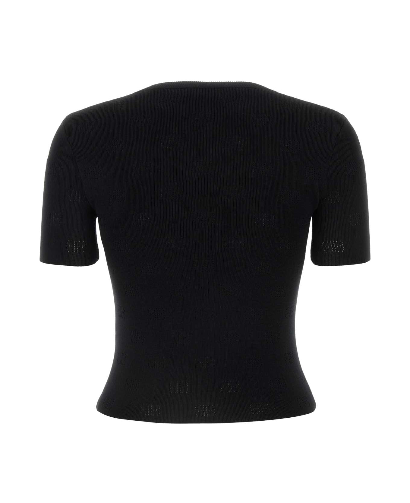 Balenciaga Black Wool Blend Sweater - Black