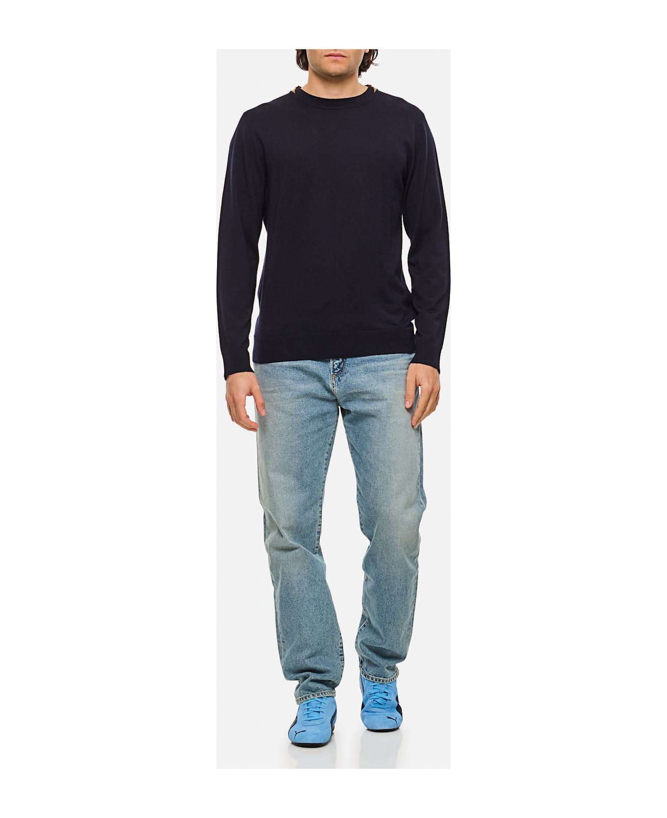 Paul Smith Mens Sweater Crew Neck - Blue