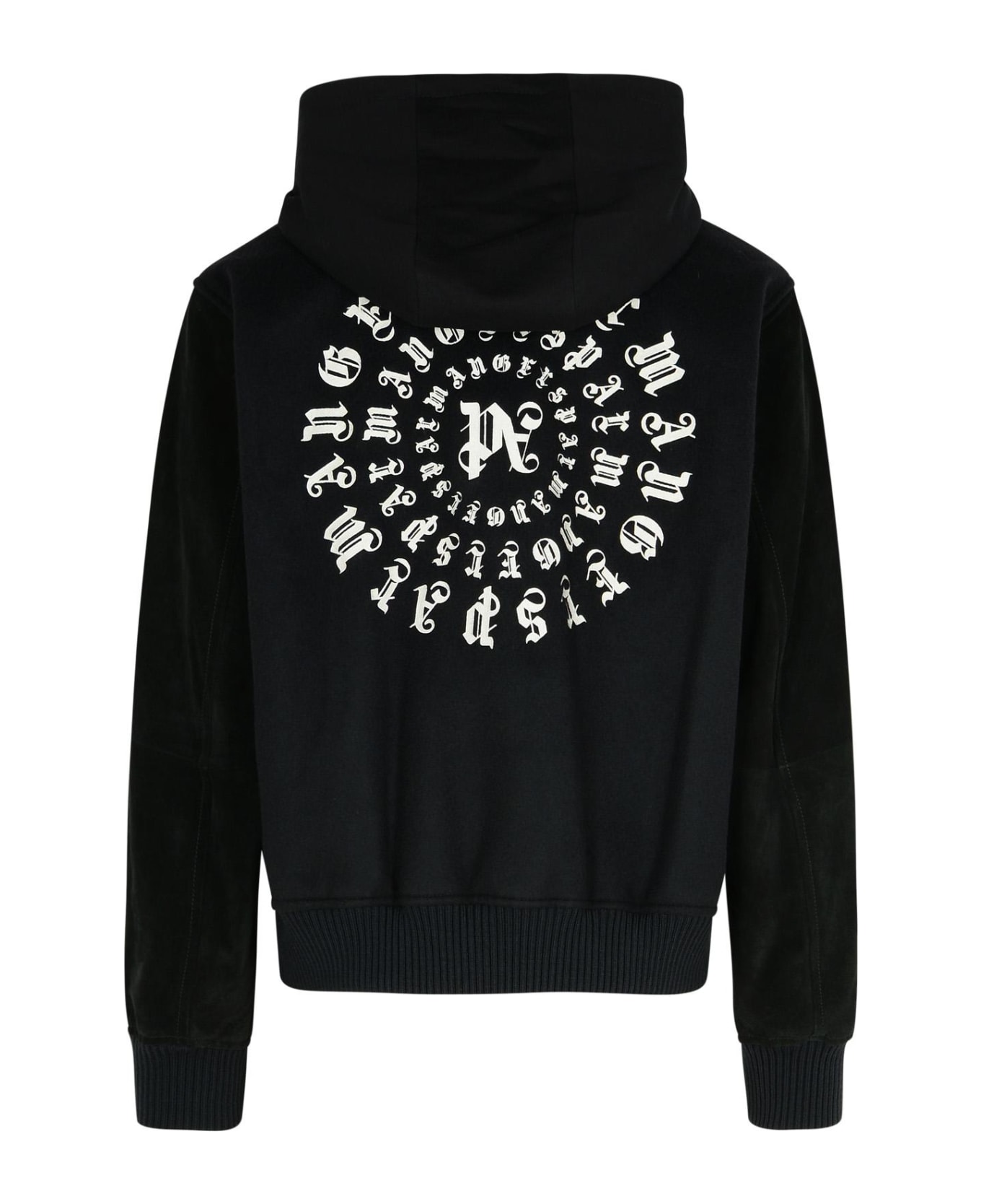 Palm Angels Virgin Wool Blend Bomber Jacket - Black