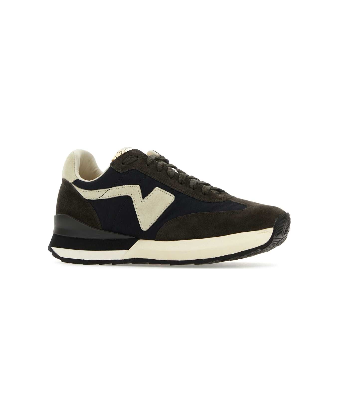 Visvim Multicolor Fabric And Suede Dunand Trainer Sneakers - BLACK