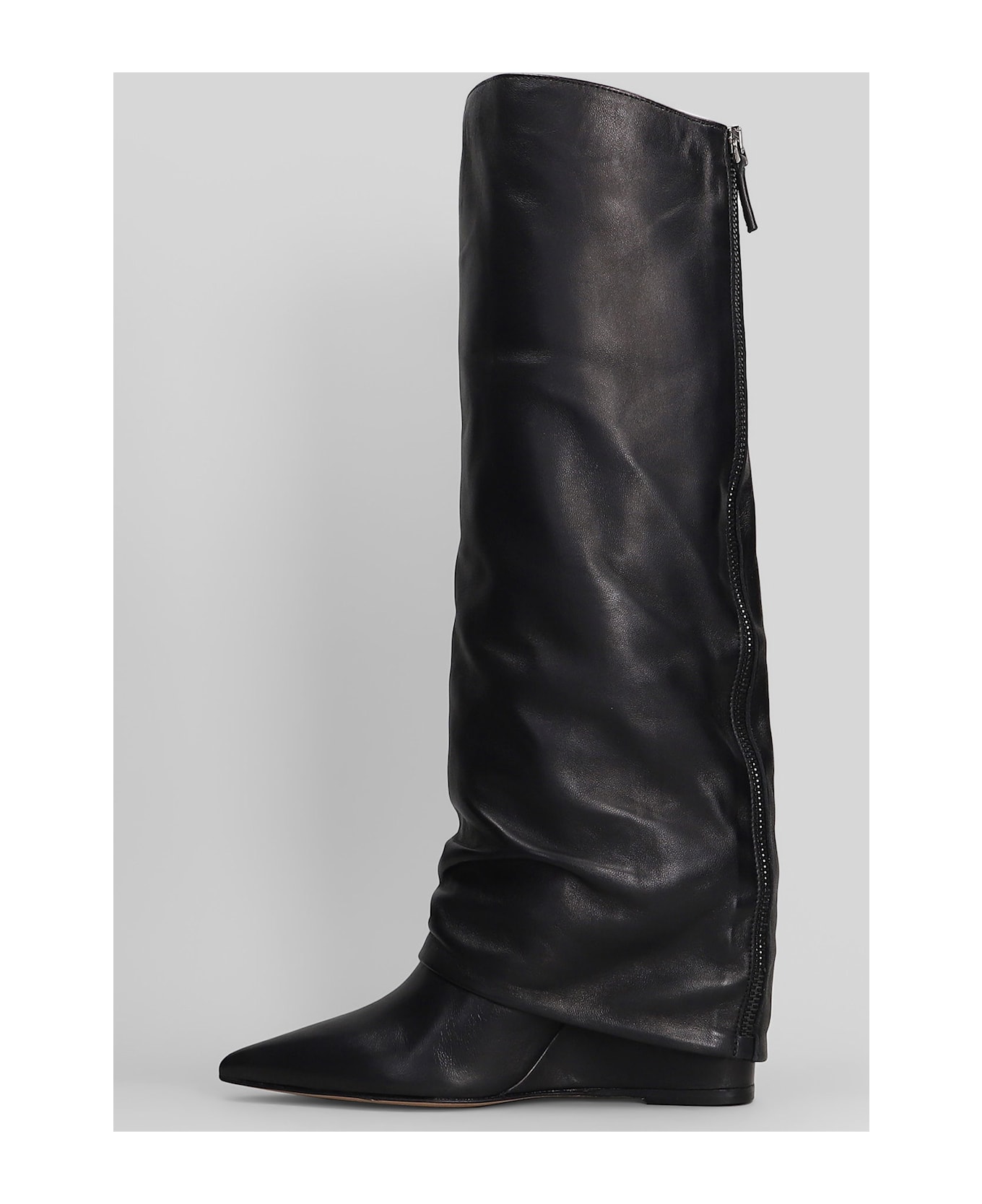 The Seller High Heels Boots In Black Leather - black