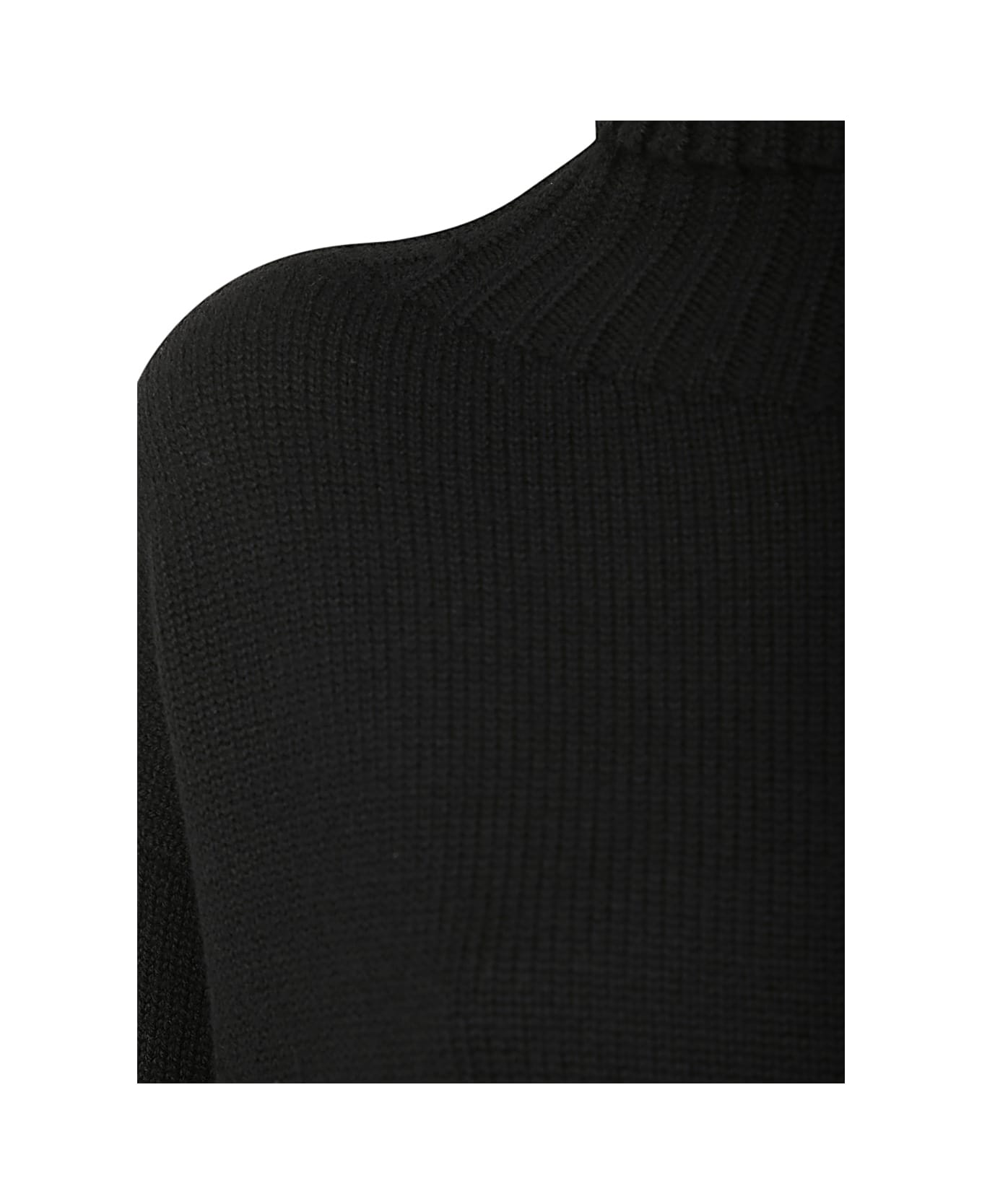 Drumohr Long Sleeves Turtle Neck Oversized Sweater - Black