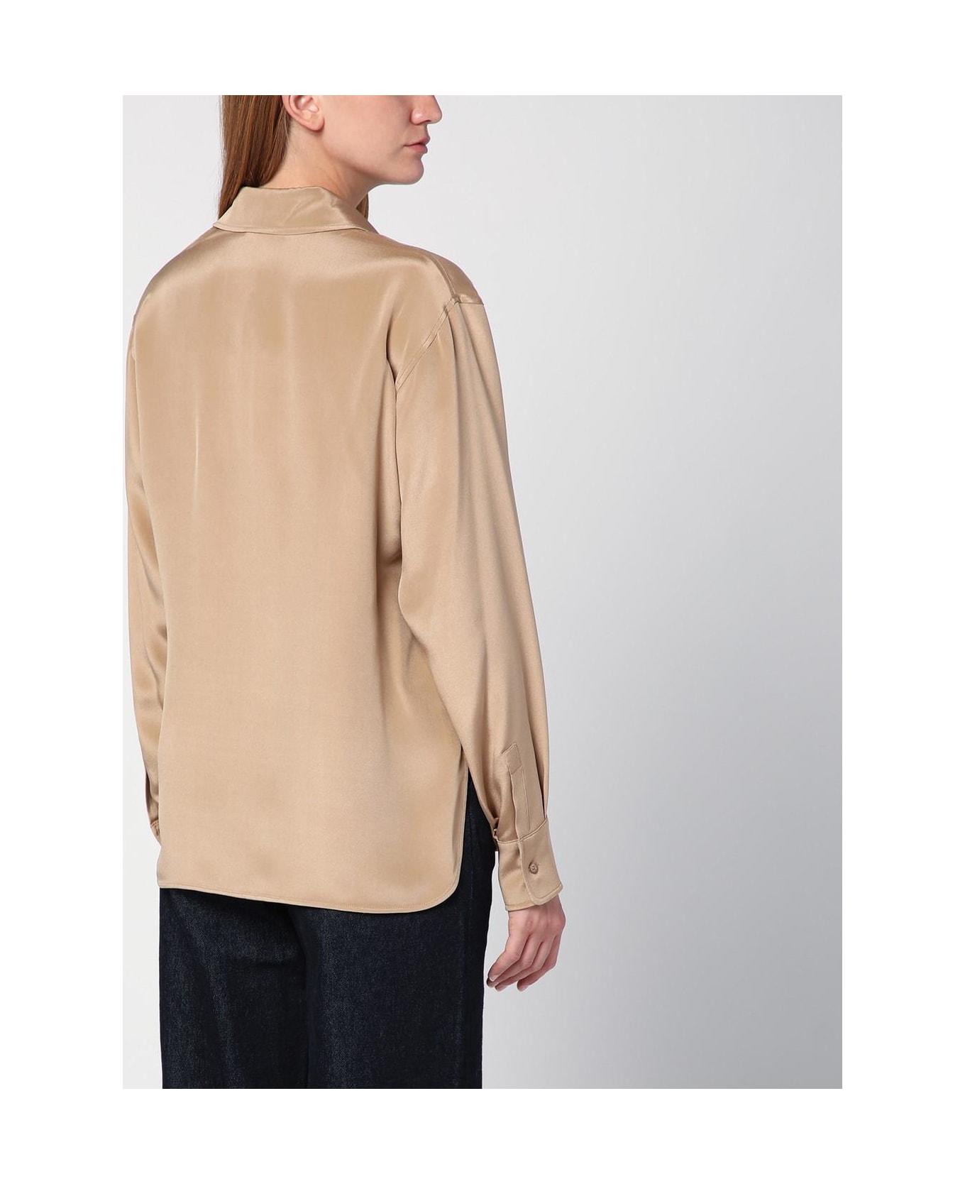 Max Mara Beige Silk Crepe De Chine Shirt - NEUTRALS シャツ