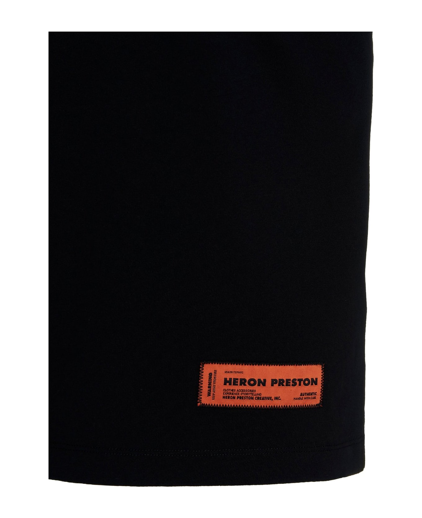 HERON PRESTON Logo Patch Crewneck T-shirt - Black