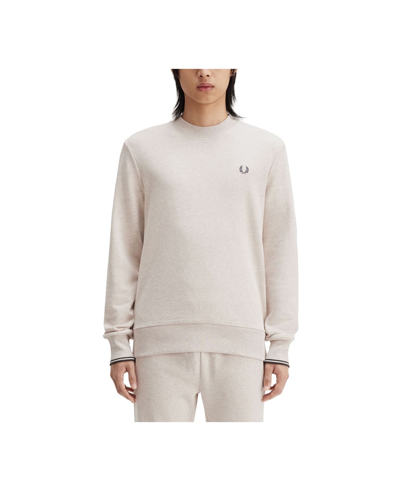 Fred Perry Sweatshirt With Logo Embroidery - BEIGE