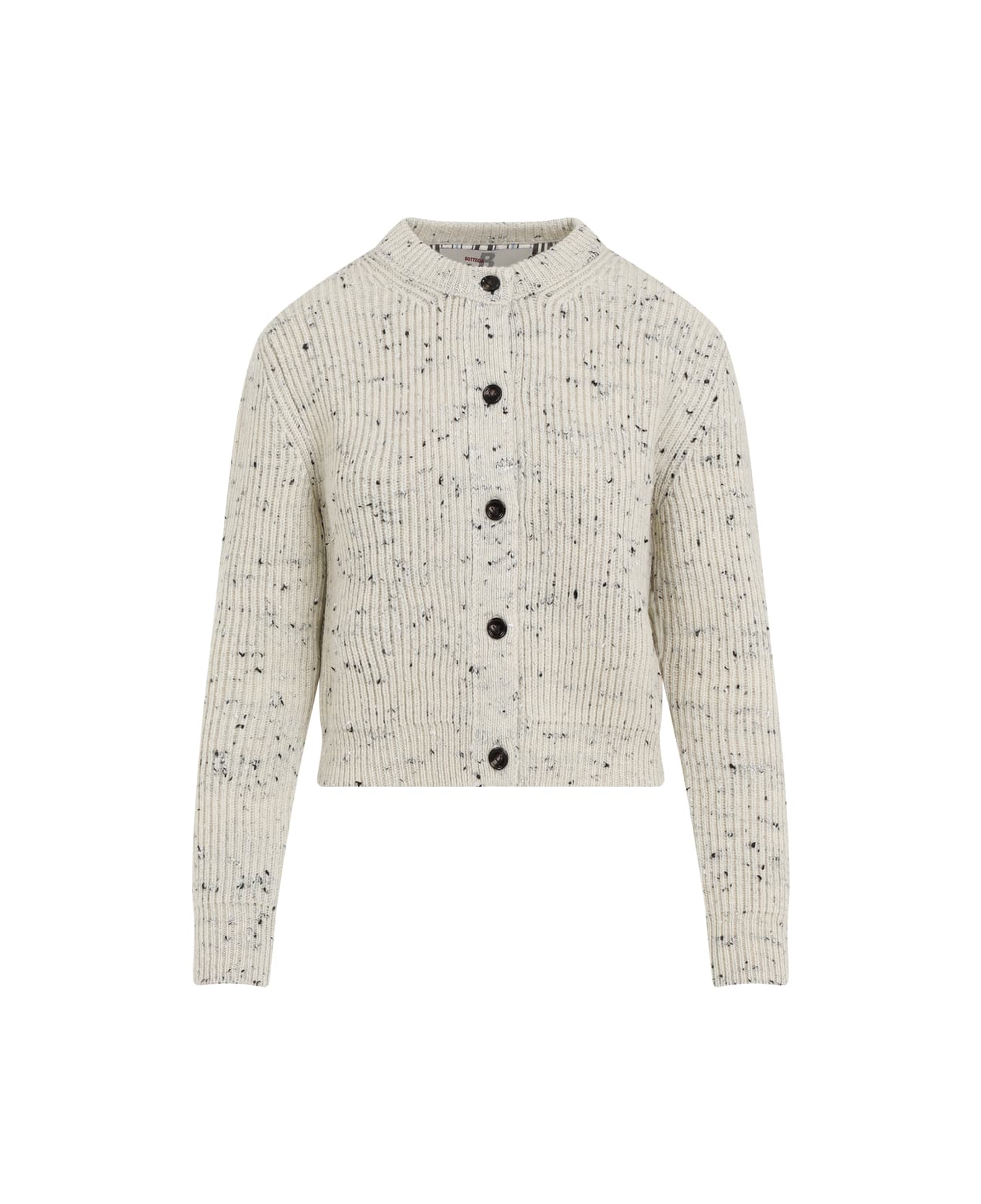 Bottega Veneta Wool Ribbed Cardigan - Dove