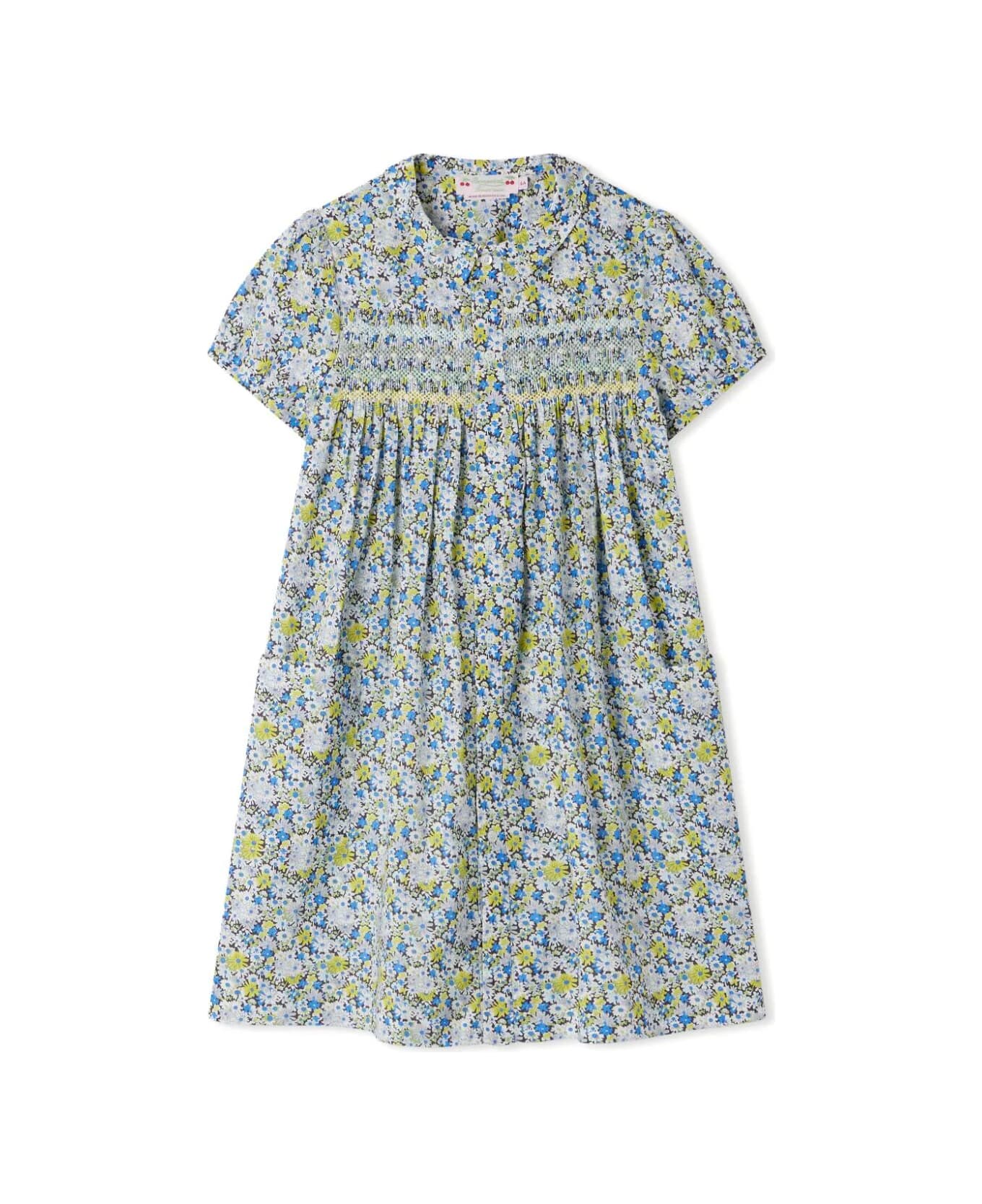 Bonpoint Dress Smockee Candice - Blue ワンピース＆ドレス
