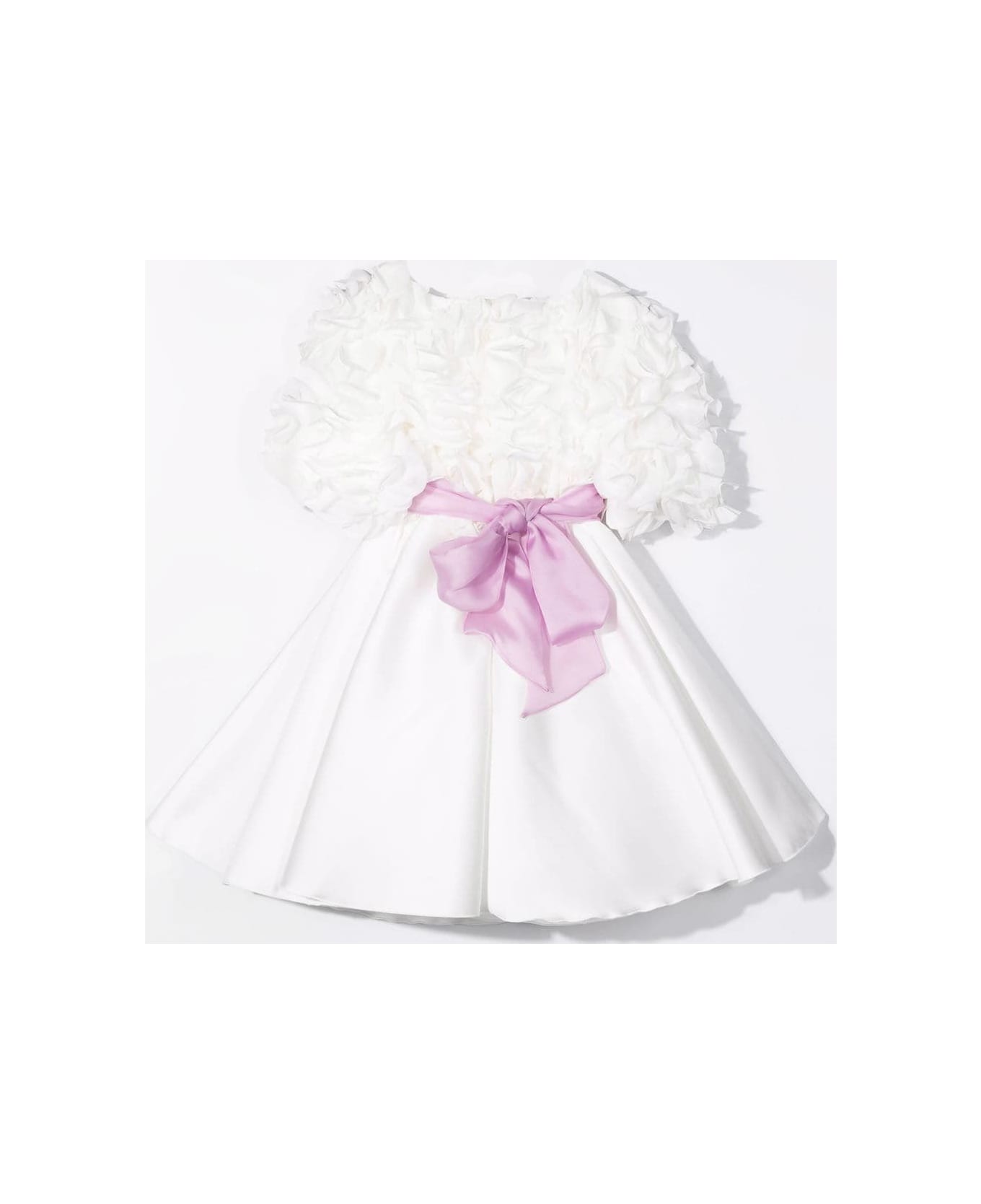 La stupenderia Flared Dress - Bianco-rosa