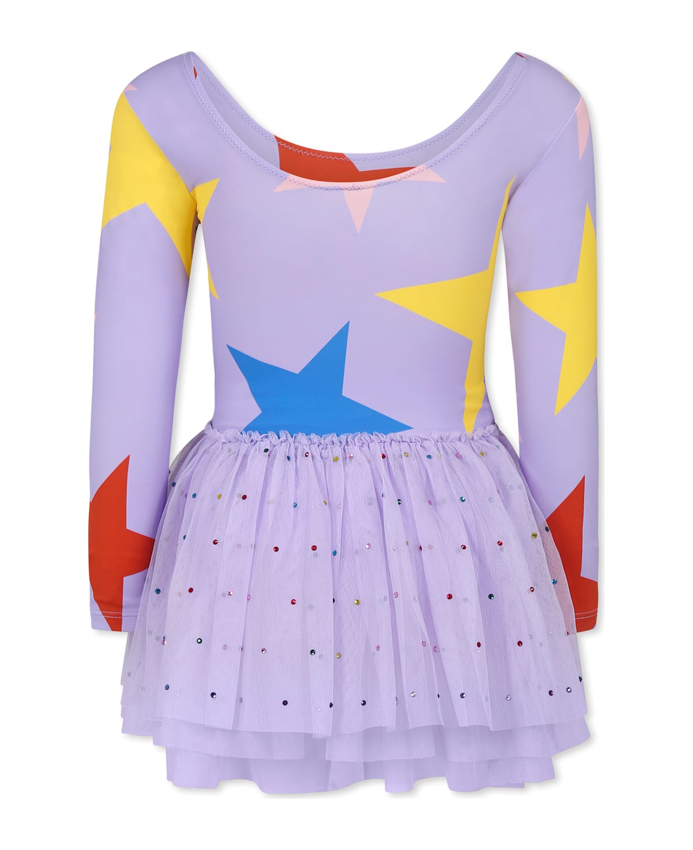 Stella McCartney Kids Purple Dress For Girl With Stars - Violet