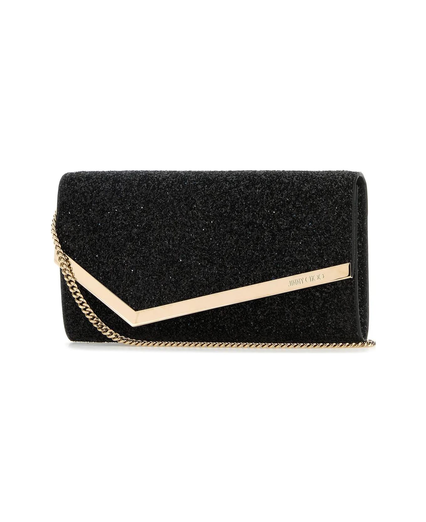 Jimmy Choo Embellished Fabric Emmie Clutch - Black