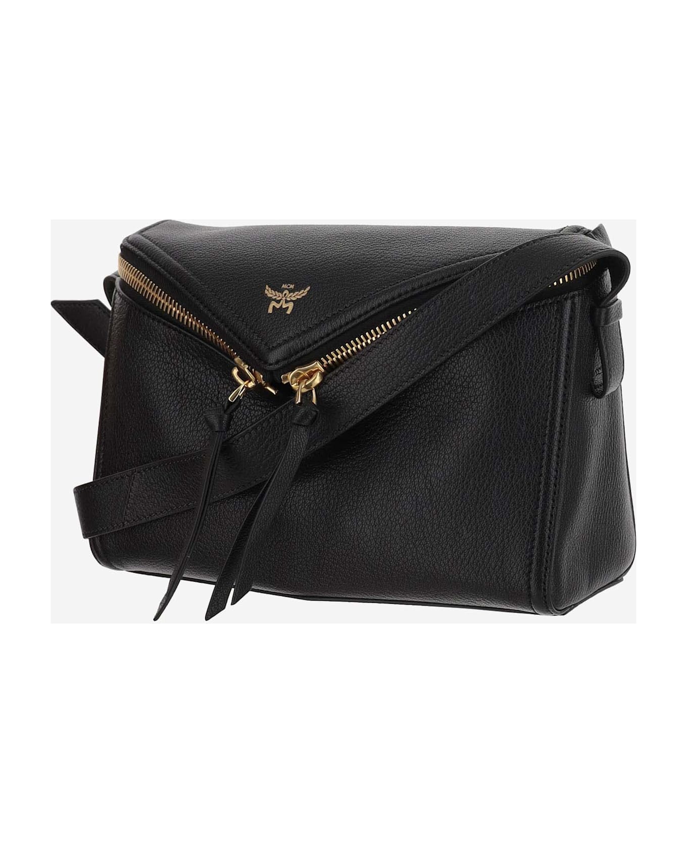 MCM Diamant 3d Leather Bag - Black