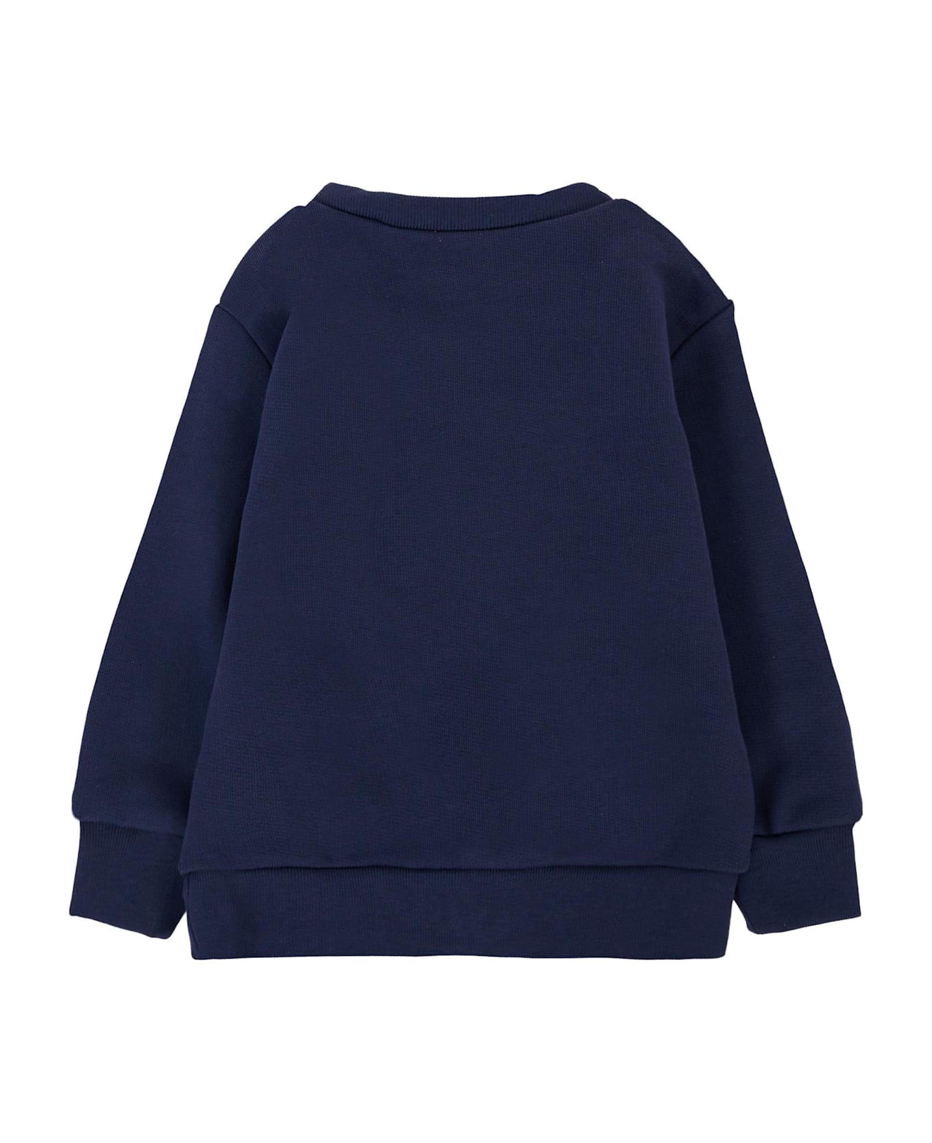 Dsquared2 Blue Sweatshirt For Baby Boy With Logo And Iconic Red Velvet Maple Leaf - Blue