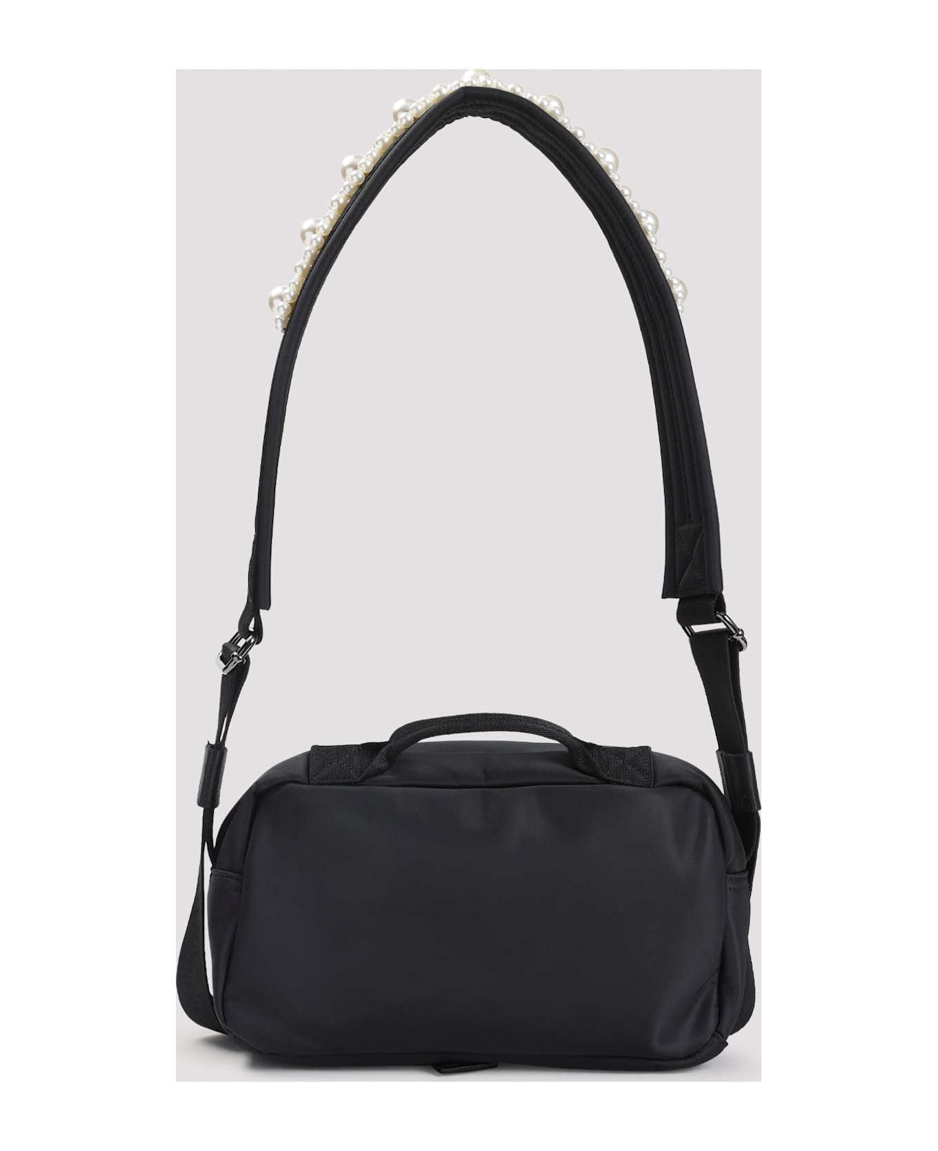 Simone Rocha Classic Bow Crossbody Bag With Emboidery - Black