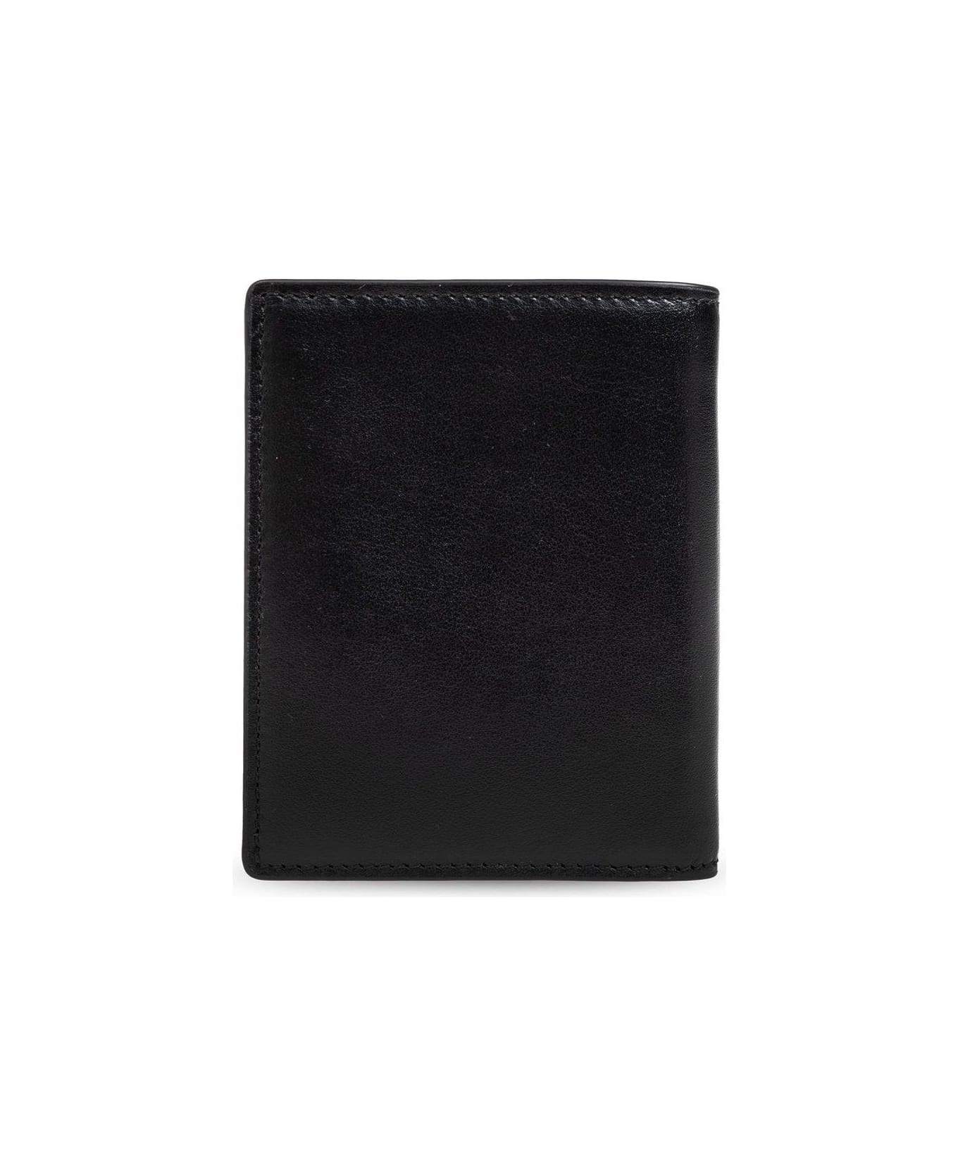 Palm Angels Logo Printed Bi-fold Wallet - BLACK/WHITE