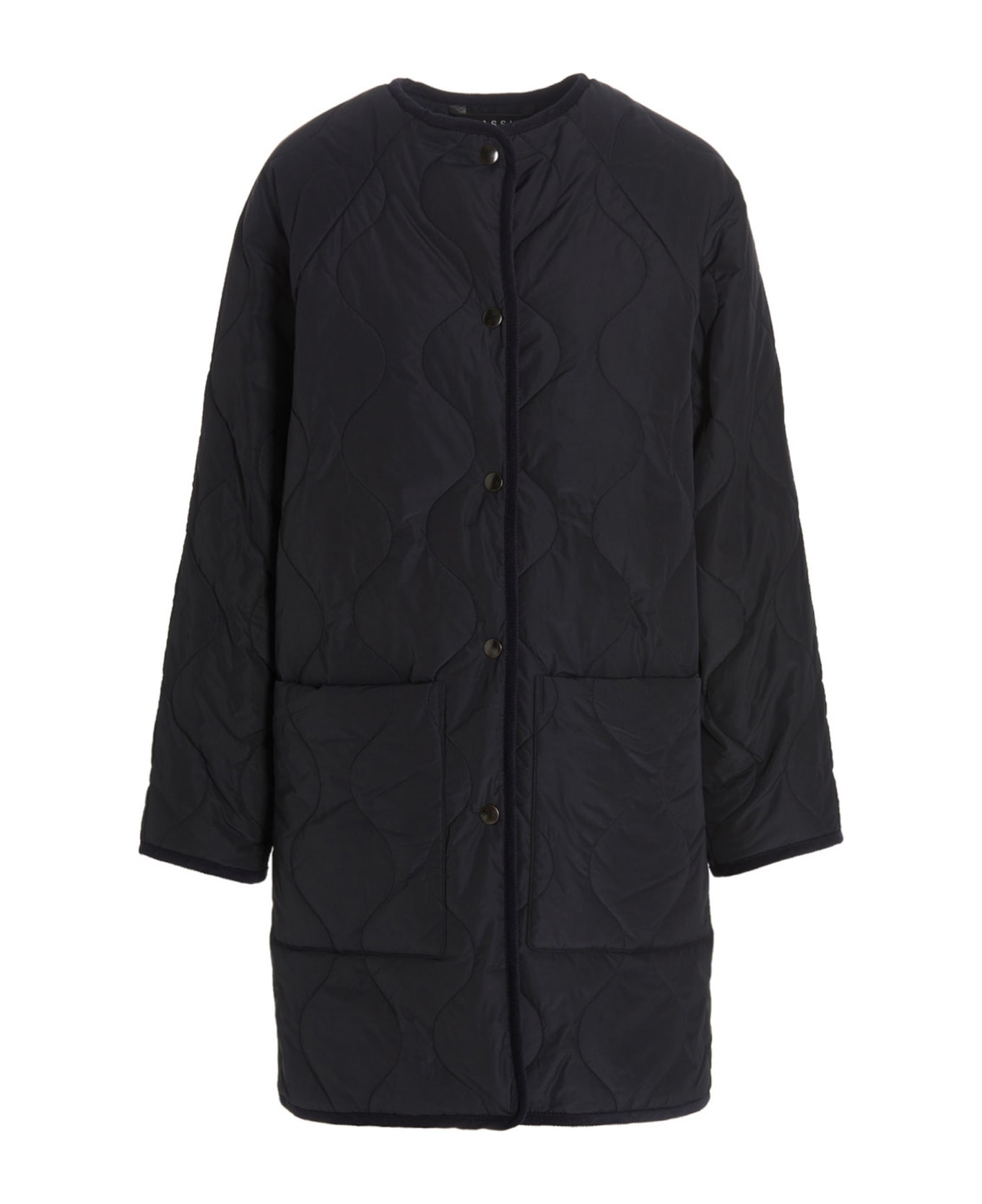 KASSL Editions Quilted Long Jacket - Blue