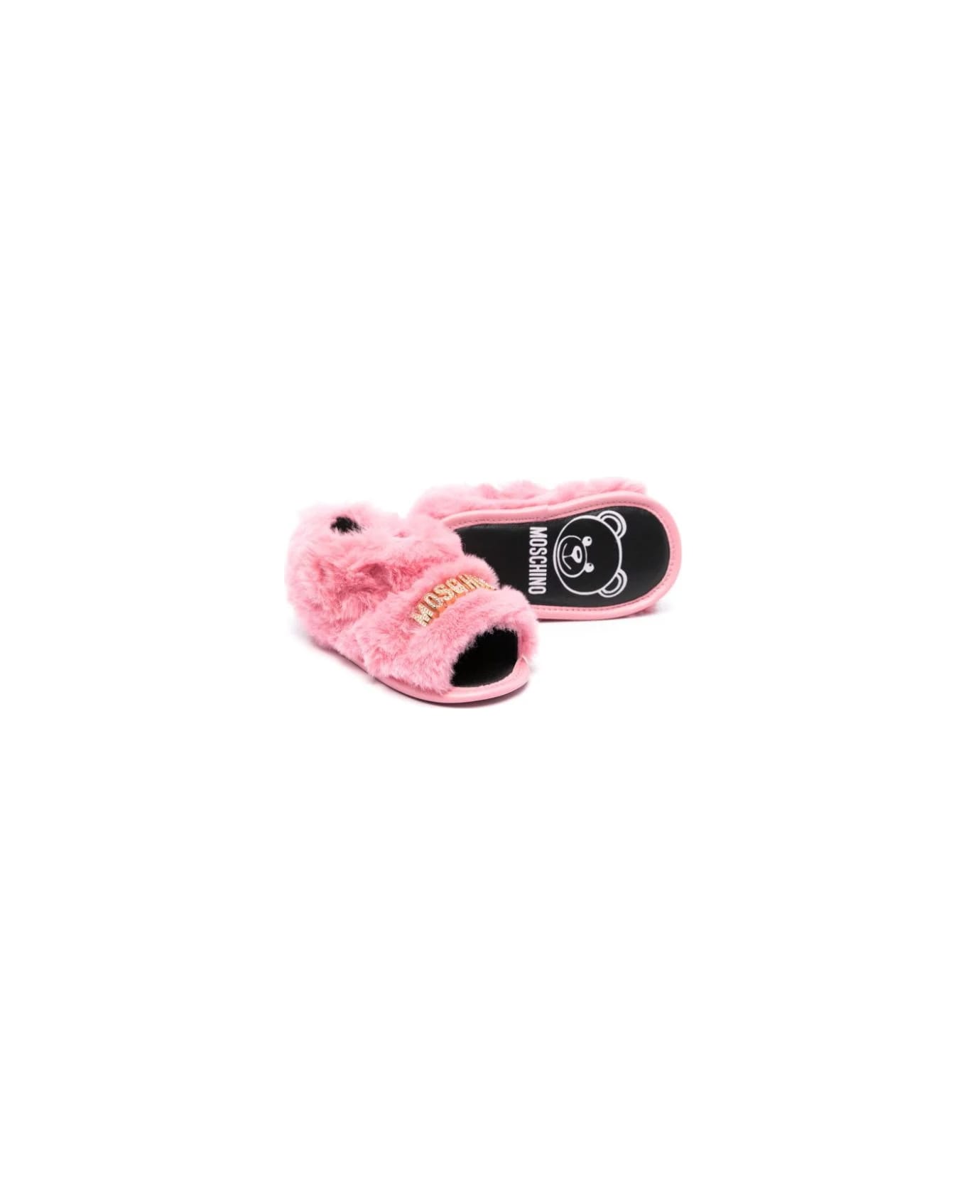 Moschino Slippers Con Logo - Pink