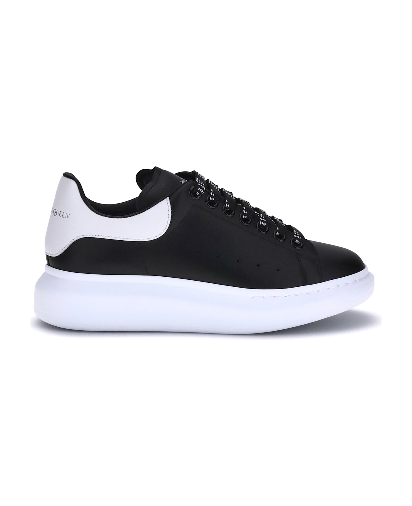 Alexander McQueen Leather Sneakers - BLACKWHITE
