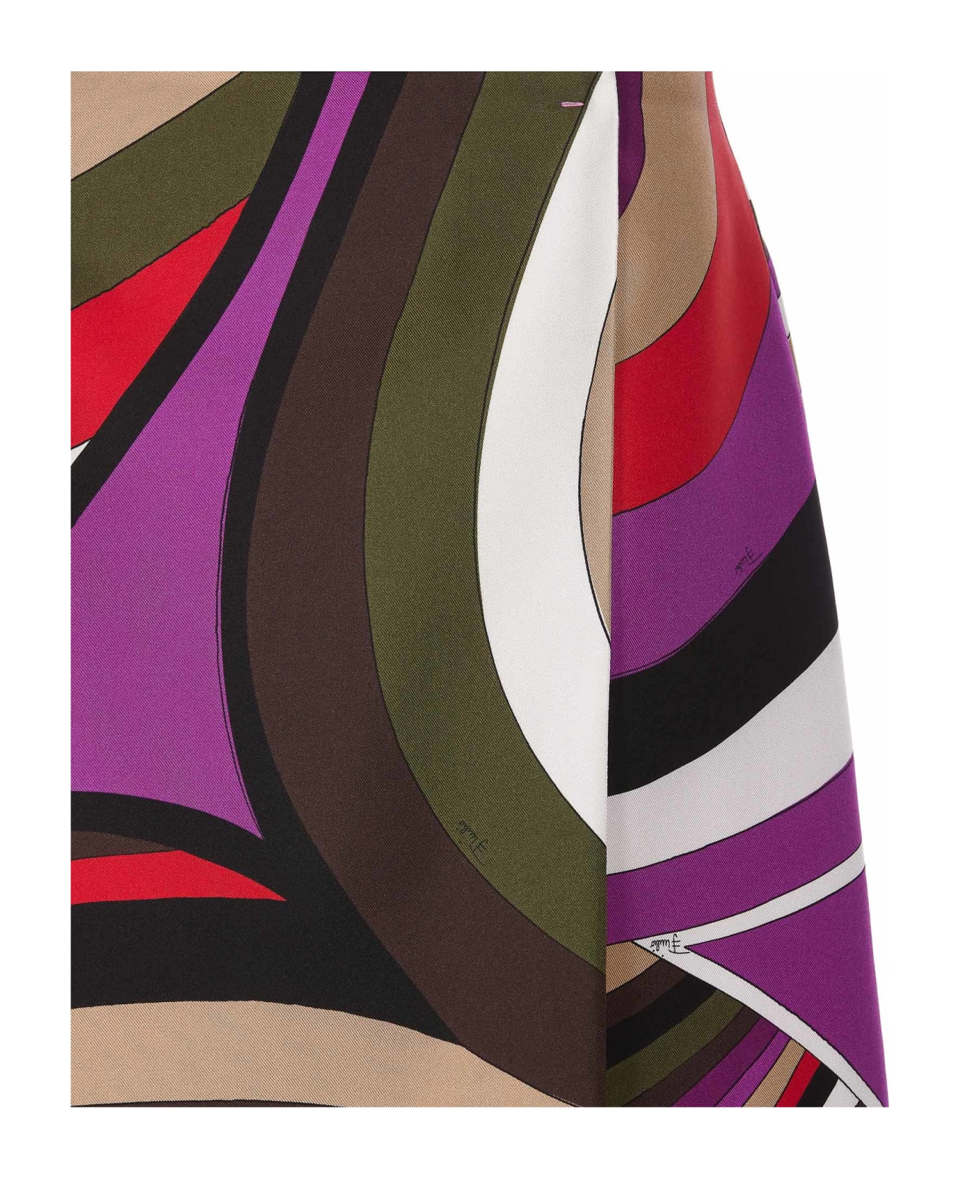 Pucci Marmo Print Silk Skirt - MultiColour