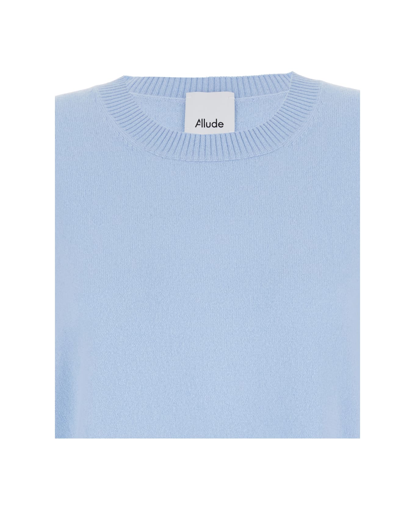 Allude Light Blue Crewneck Sweater In Cashmere Woman - Light blue