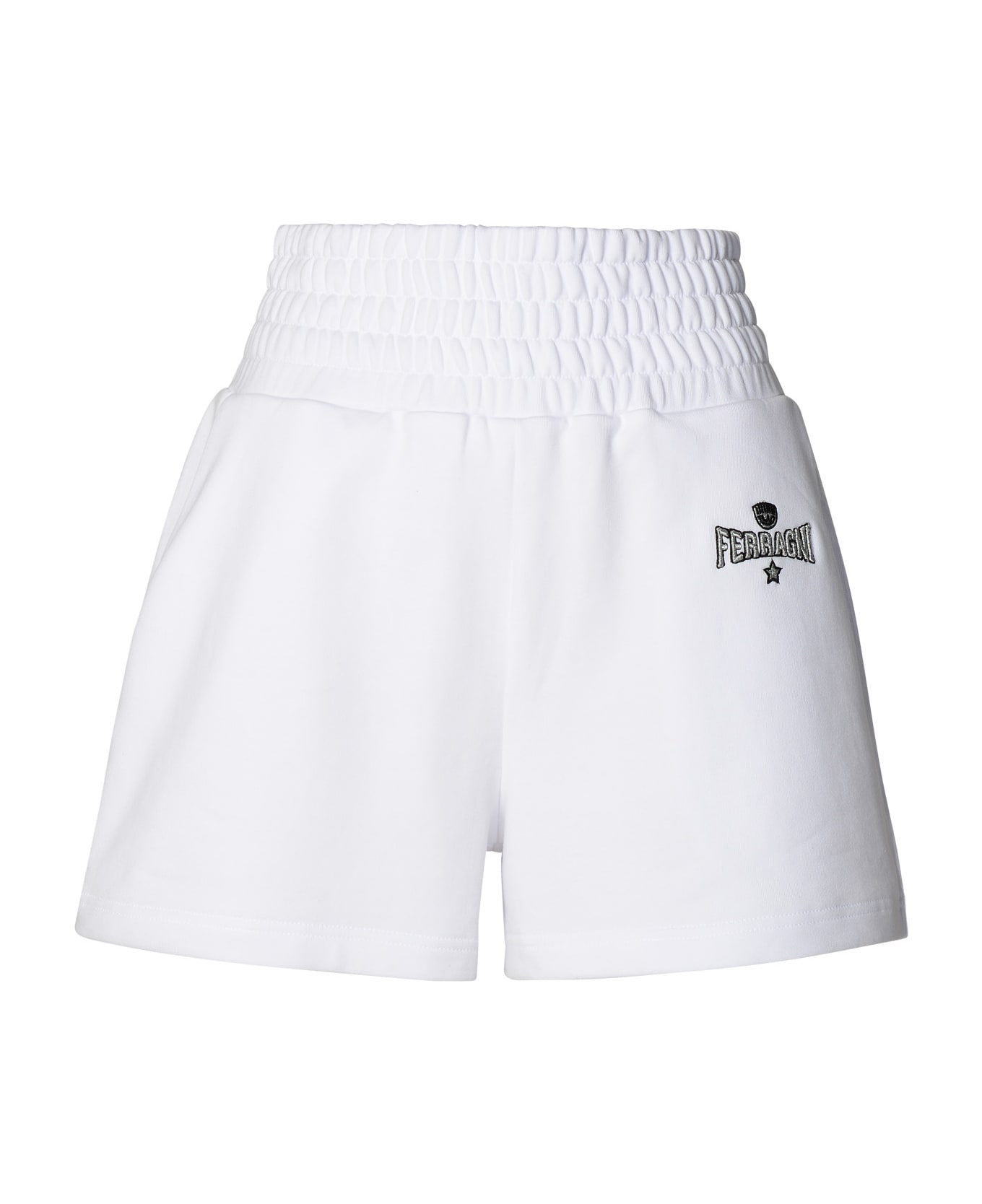 Chiara Ferragni White Cotton Shorts - White ショートパンツ