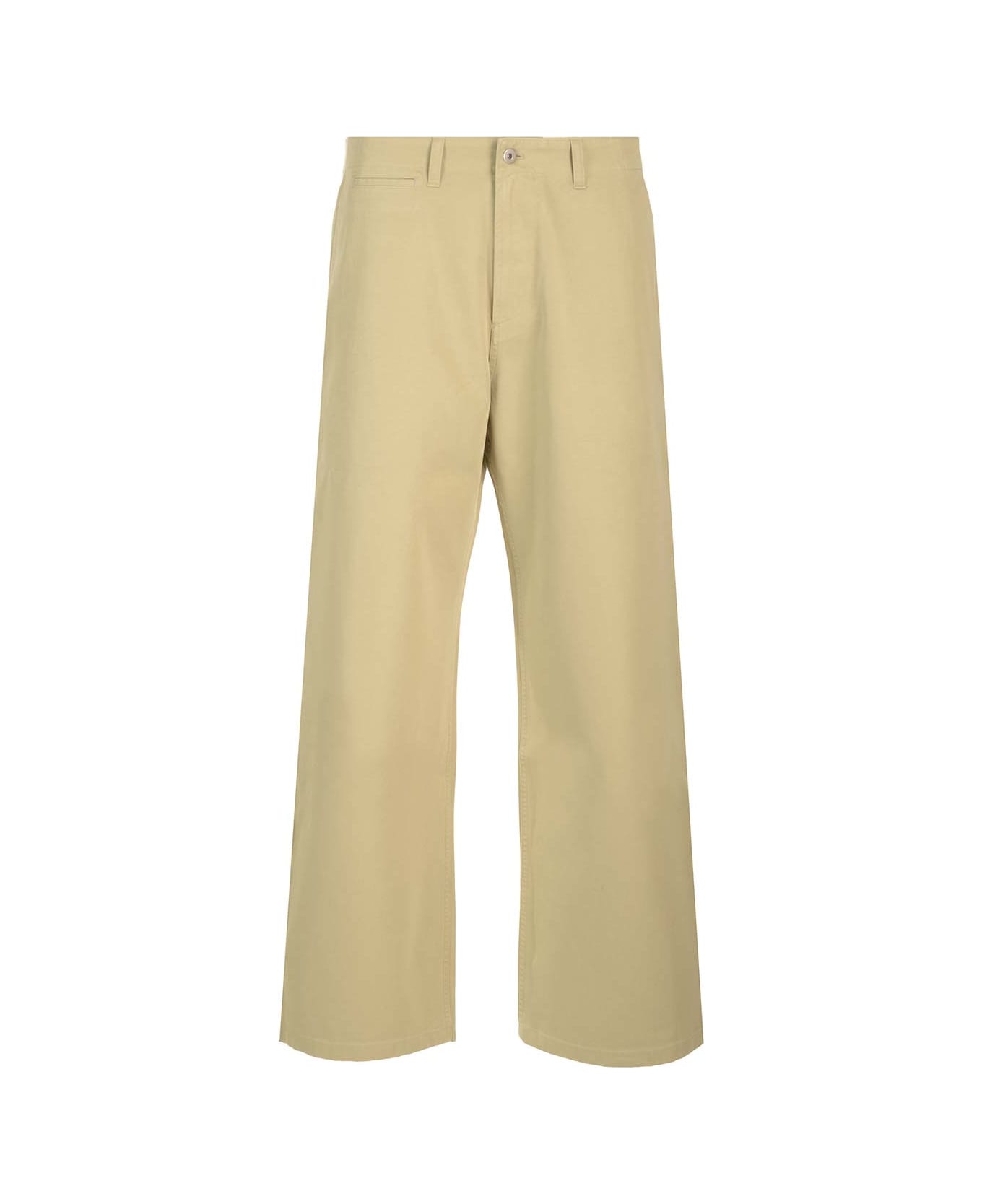 Burberry Wide Leg Chino Trousers - Green