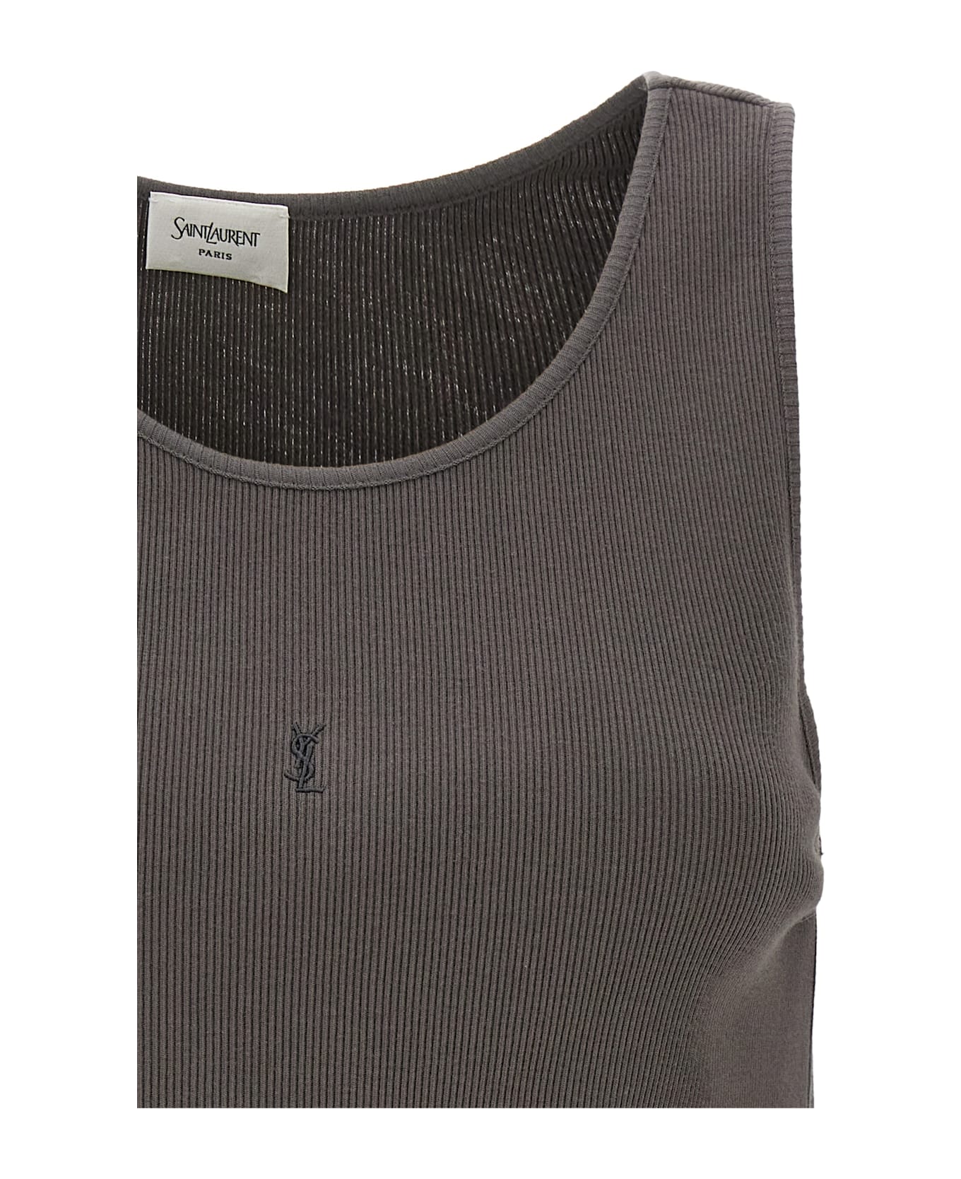 Saint Laurent Logo Top - Brown