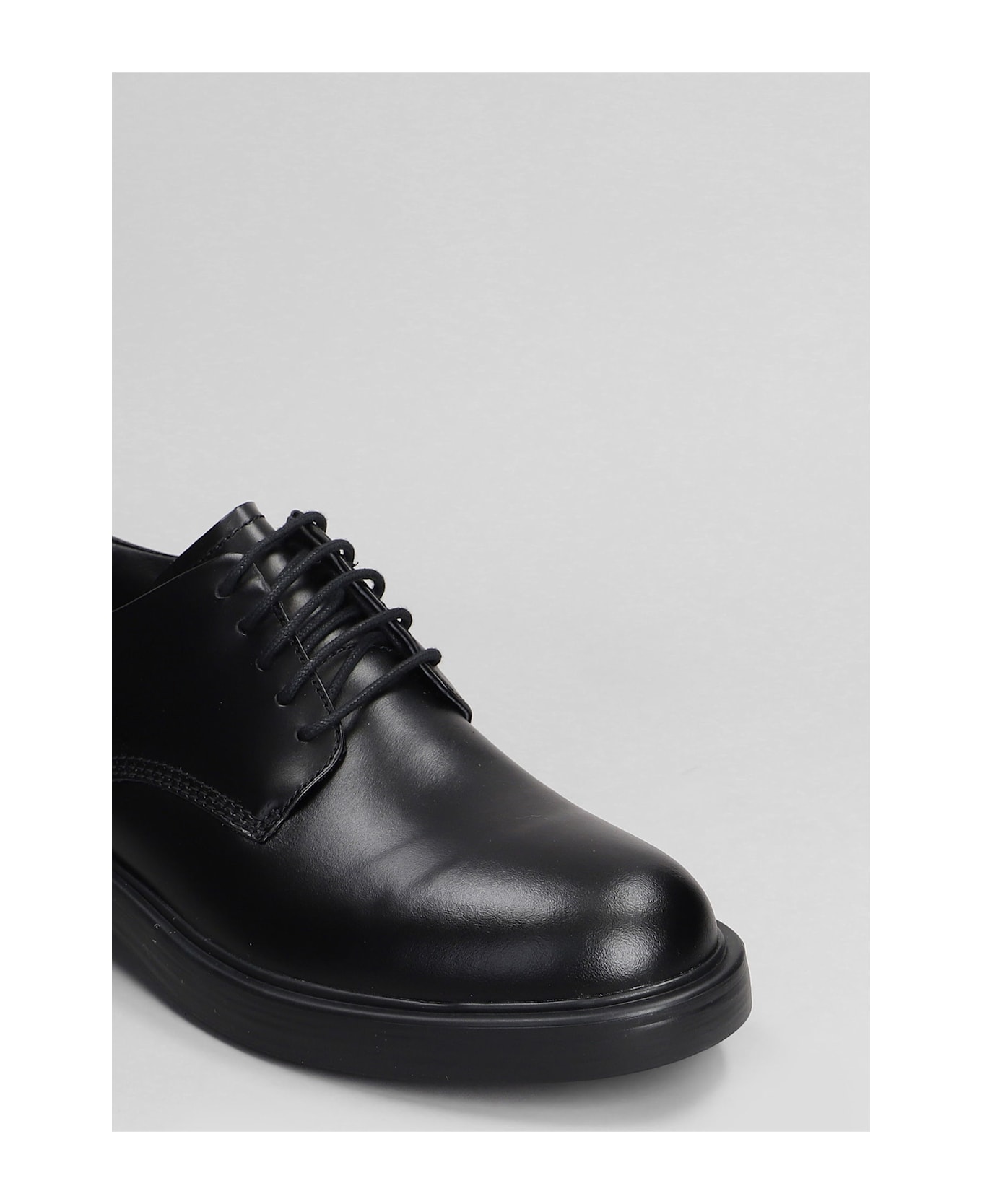 Camper Dean Lace Up Shoes In Black Leather - black