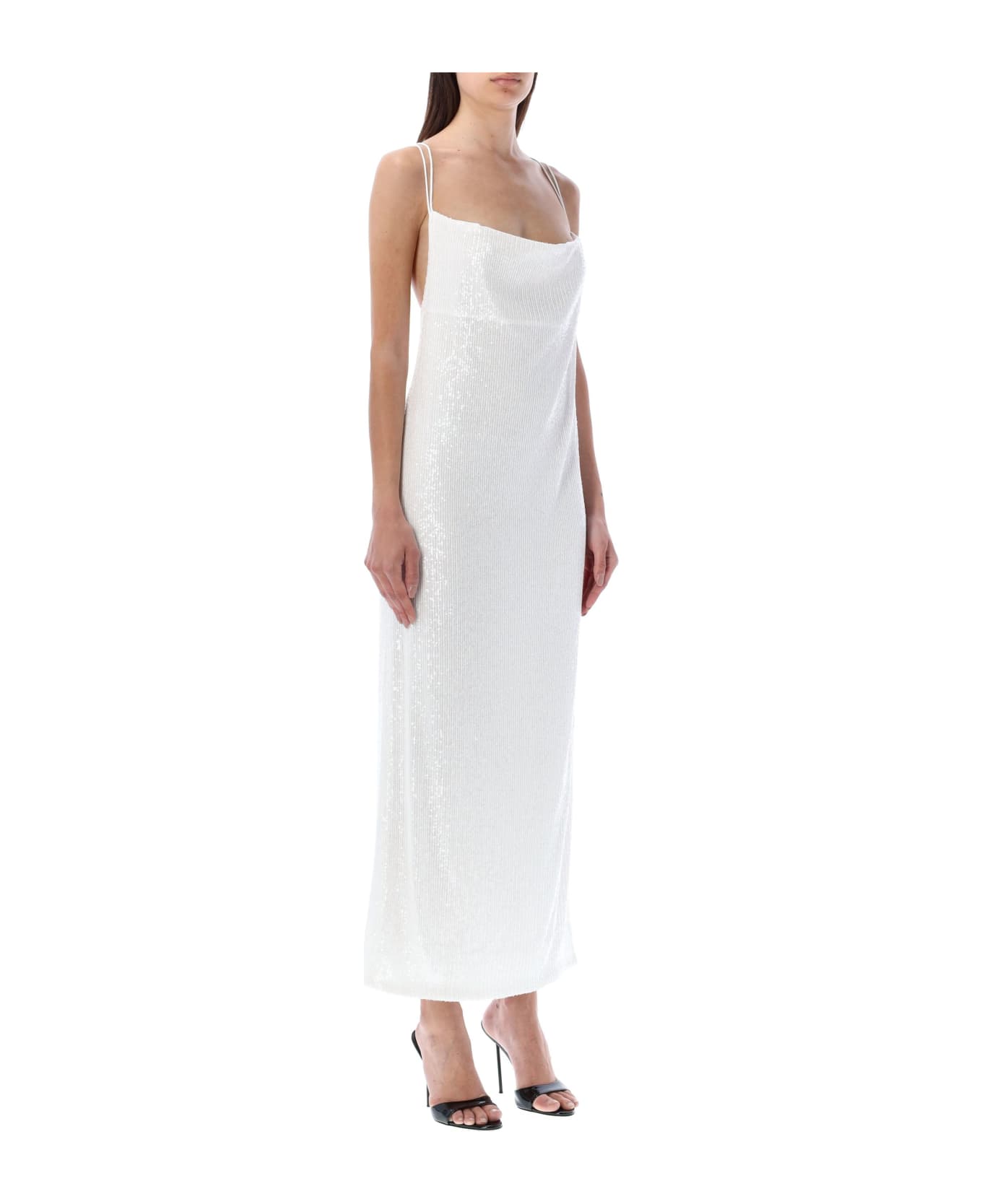 Rotate by Birger Christensen Sequin Midi Slip Dress - WHITE