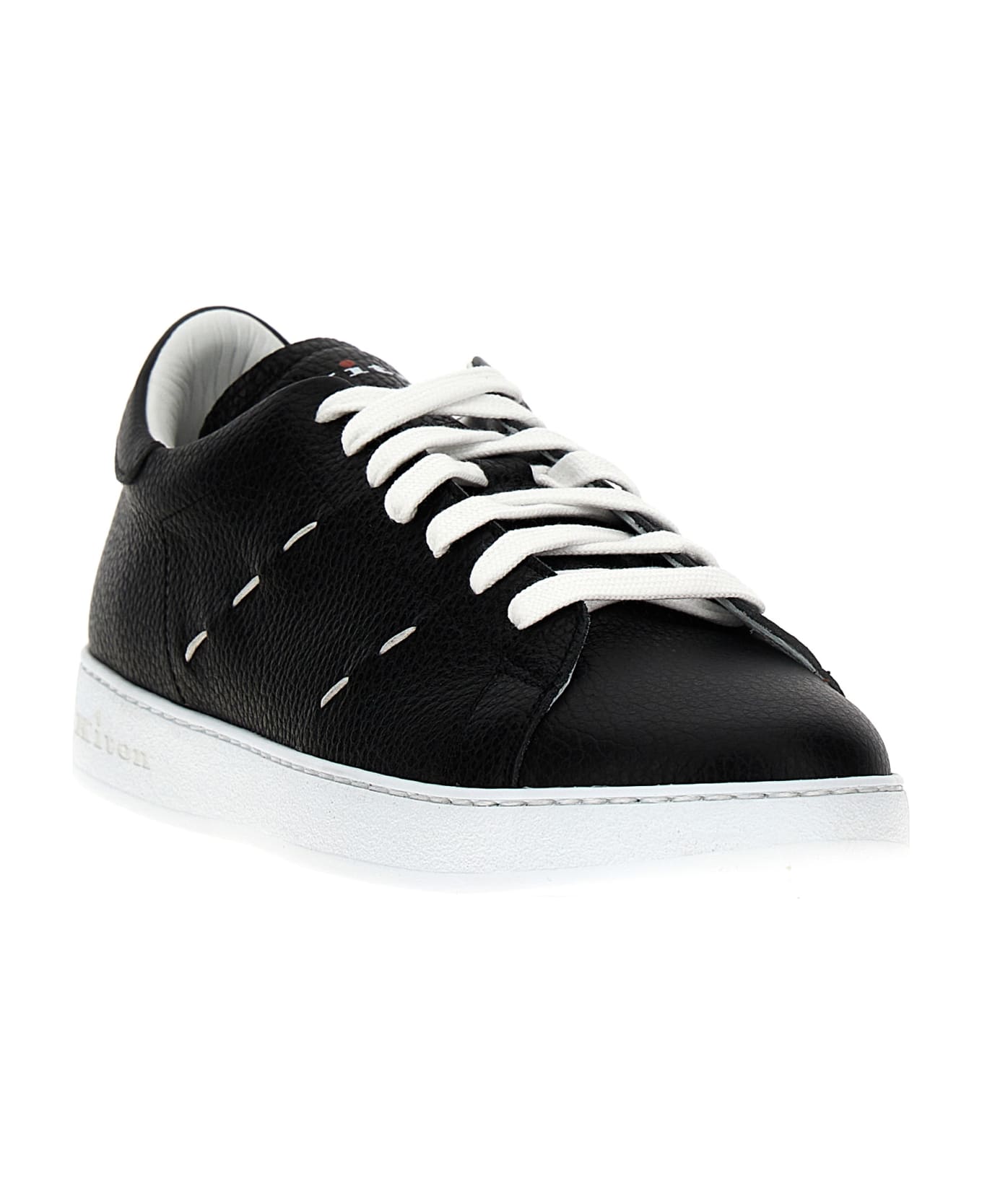 Kiton Leather Sneakers - White/Black スニーカー