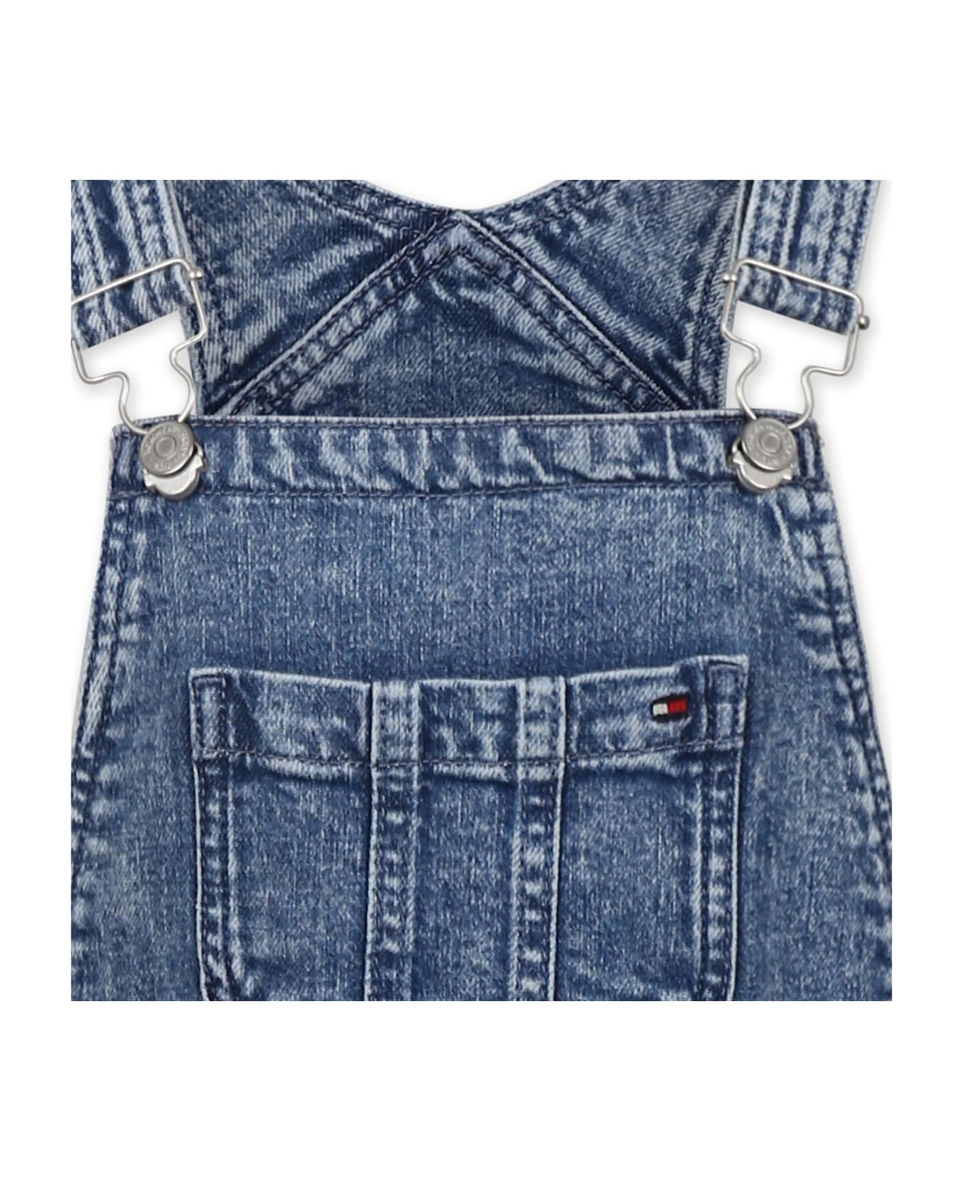 Tommy Hilfiger Denim Babygrow For Kids With Flag - Denim
