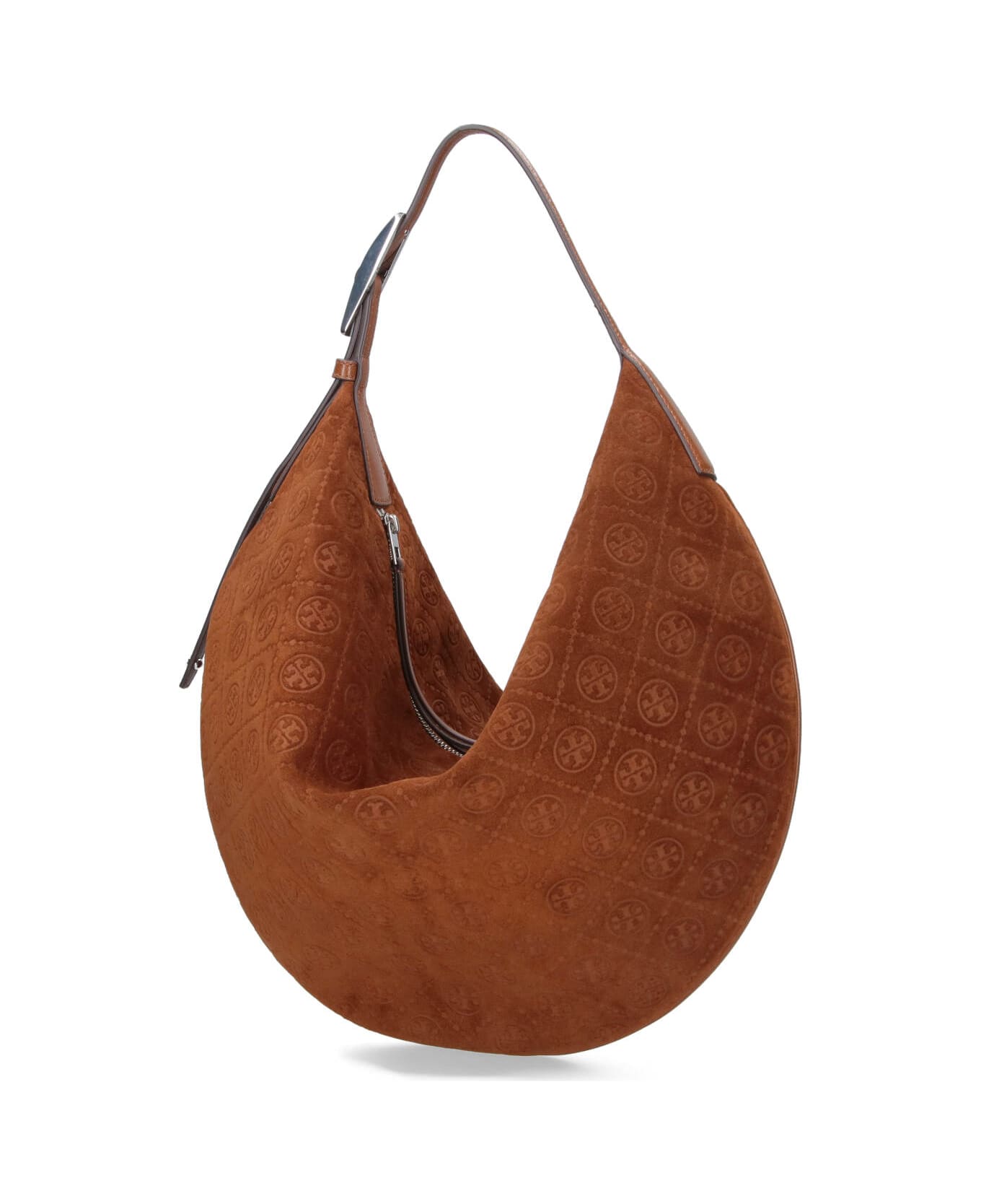 Tory Burch Medium Shoulder Bag " Balloon T Monogram" - Brown