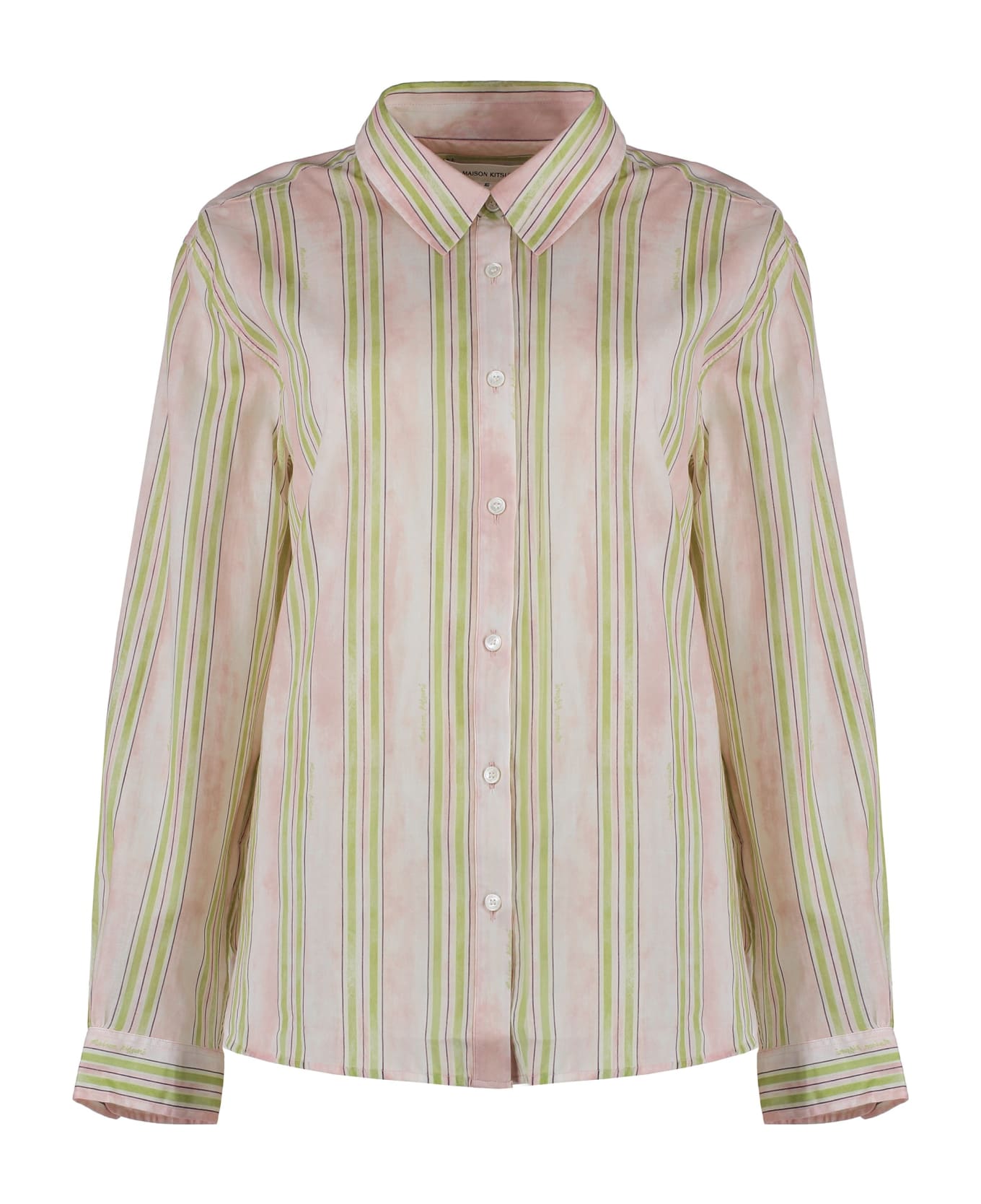 Maison Kitsuné Striped Cotton Shirt - Pink