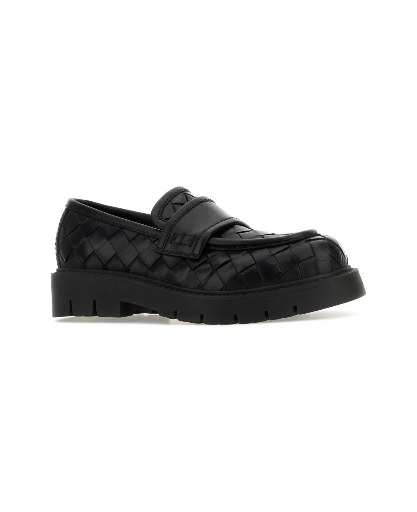 Bottega Veneta Black Leather Haddock Loafers - Black