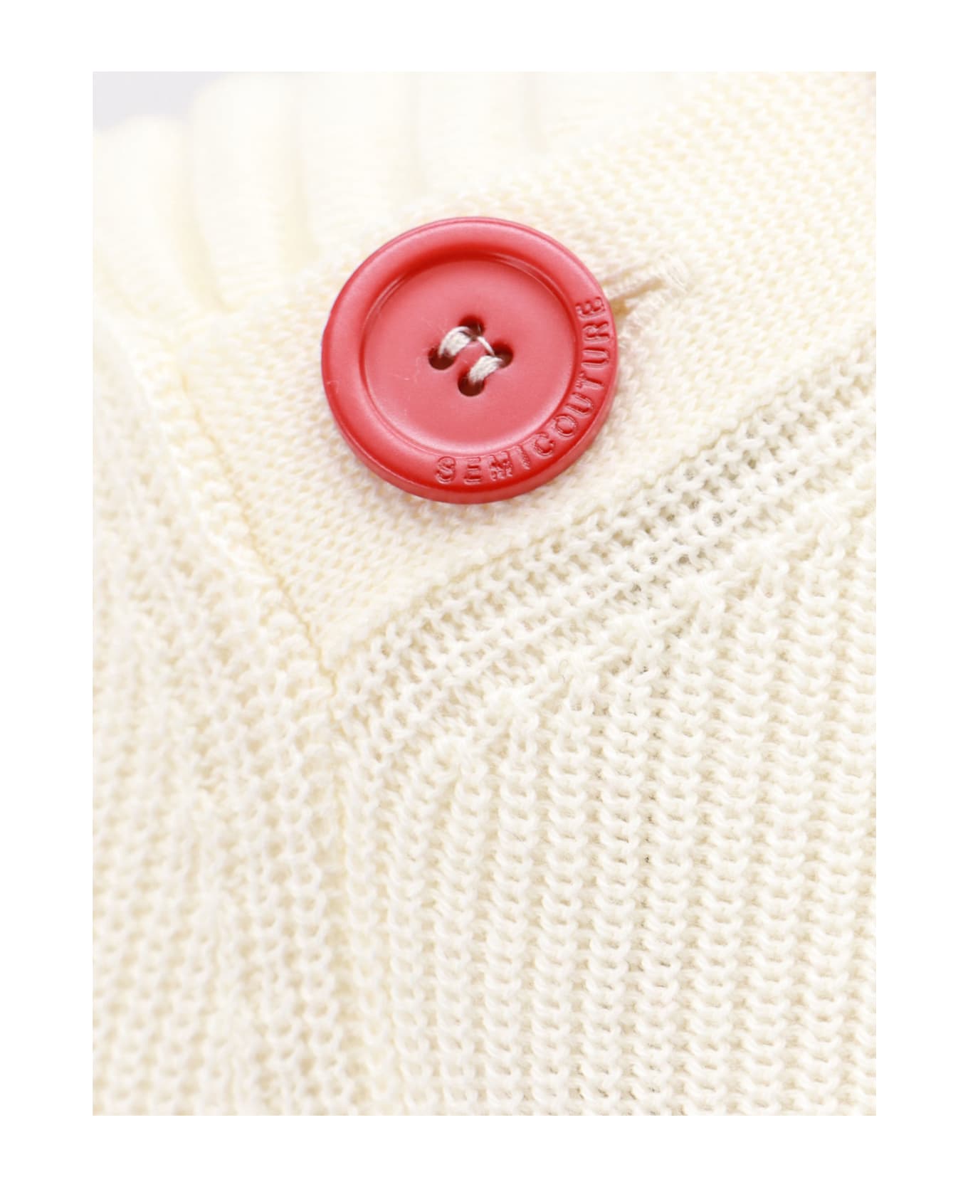 SEMICOUTURE Sweater - Bianco Rosso