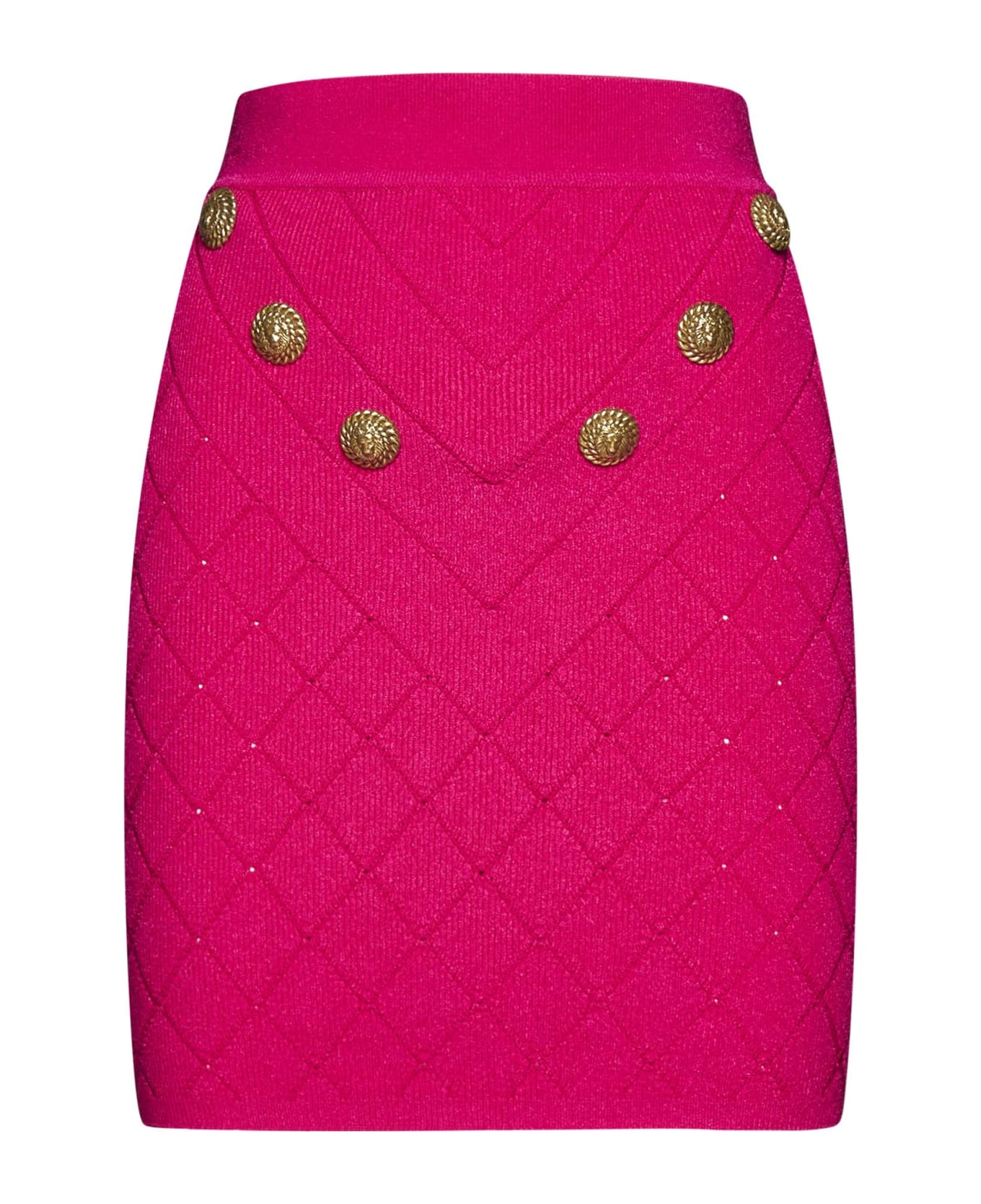 Balmain 6-button Knit Skirt - Pink