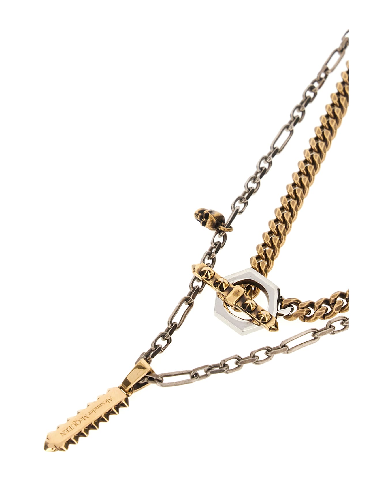 Alexander McQueen Metal Punk Necklace - SILVER GOLD