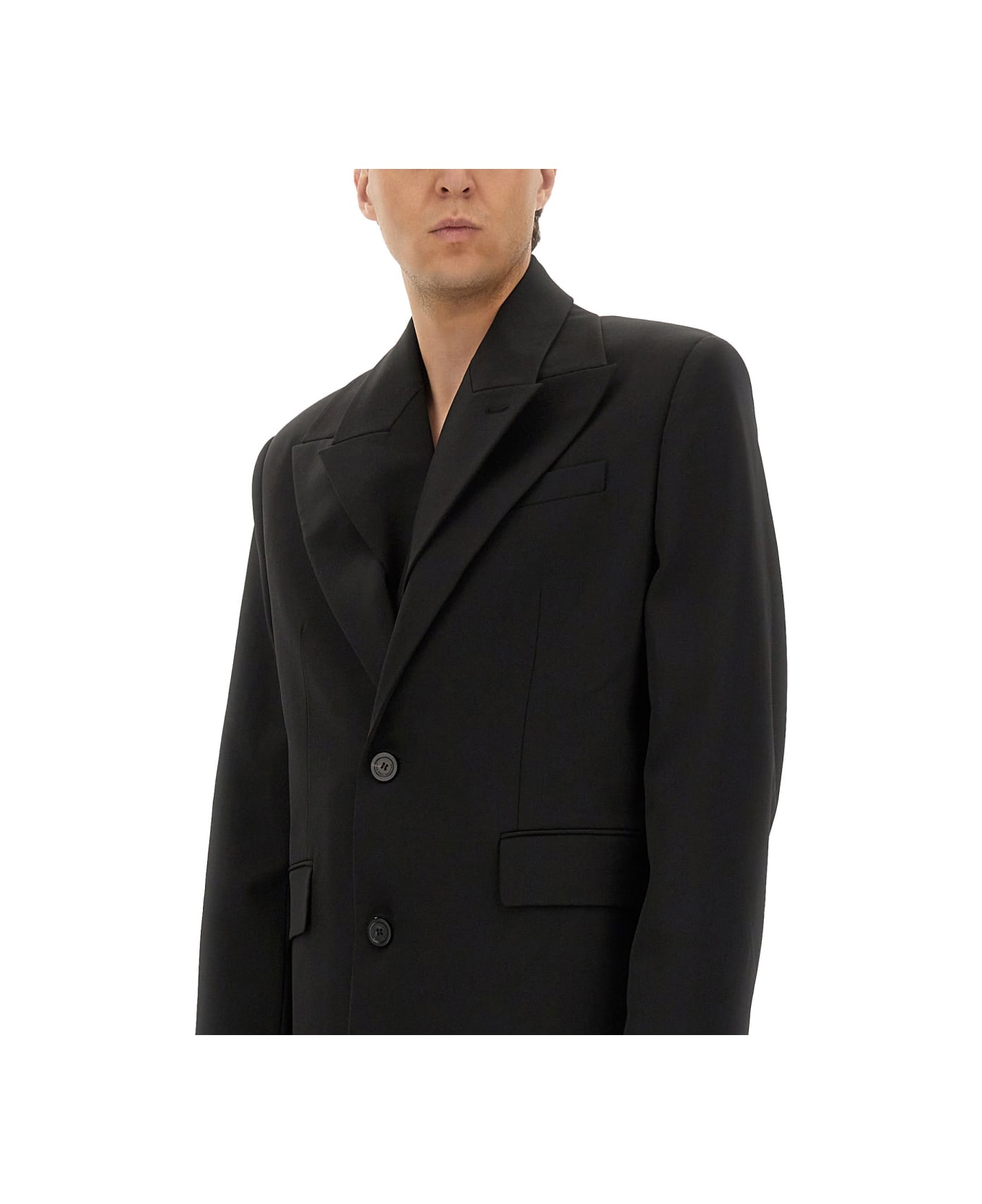 Jean Paul Gaultier Double Layer Coat - BLACK