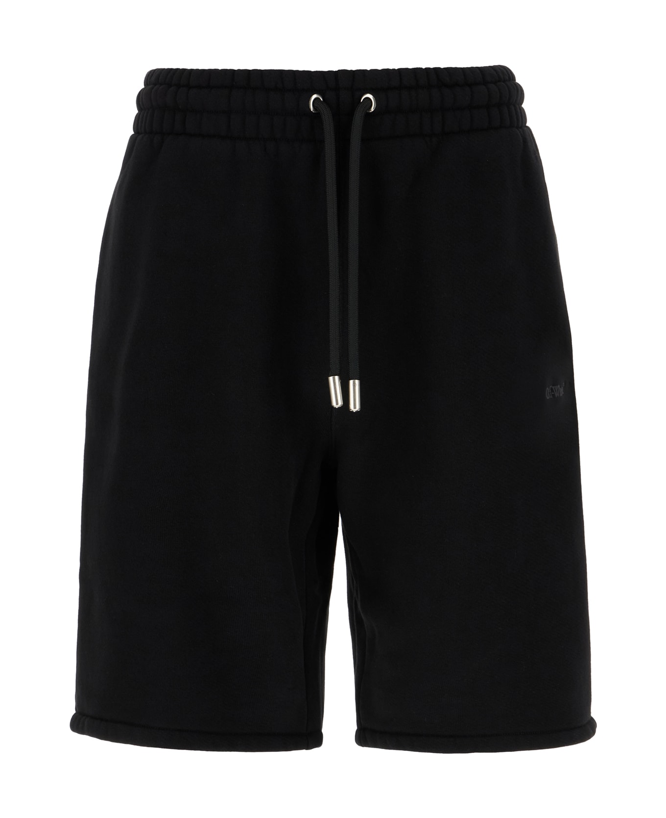 Off-White Black Cotton Bermuda Shorts - BLACK