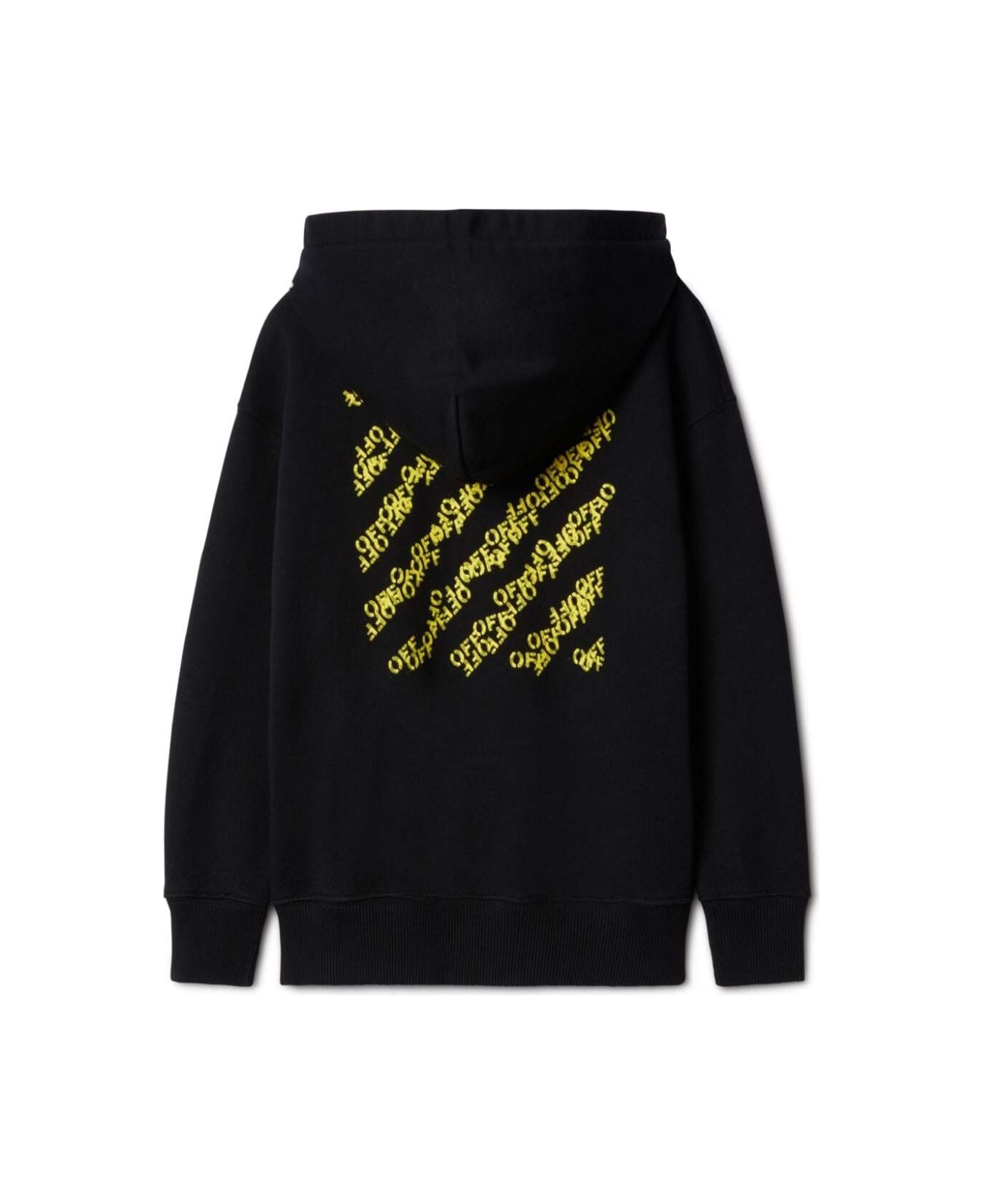 Off-White Black Hoodie With Rear Print In Cotton Boy - Black
